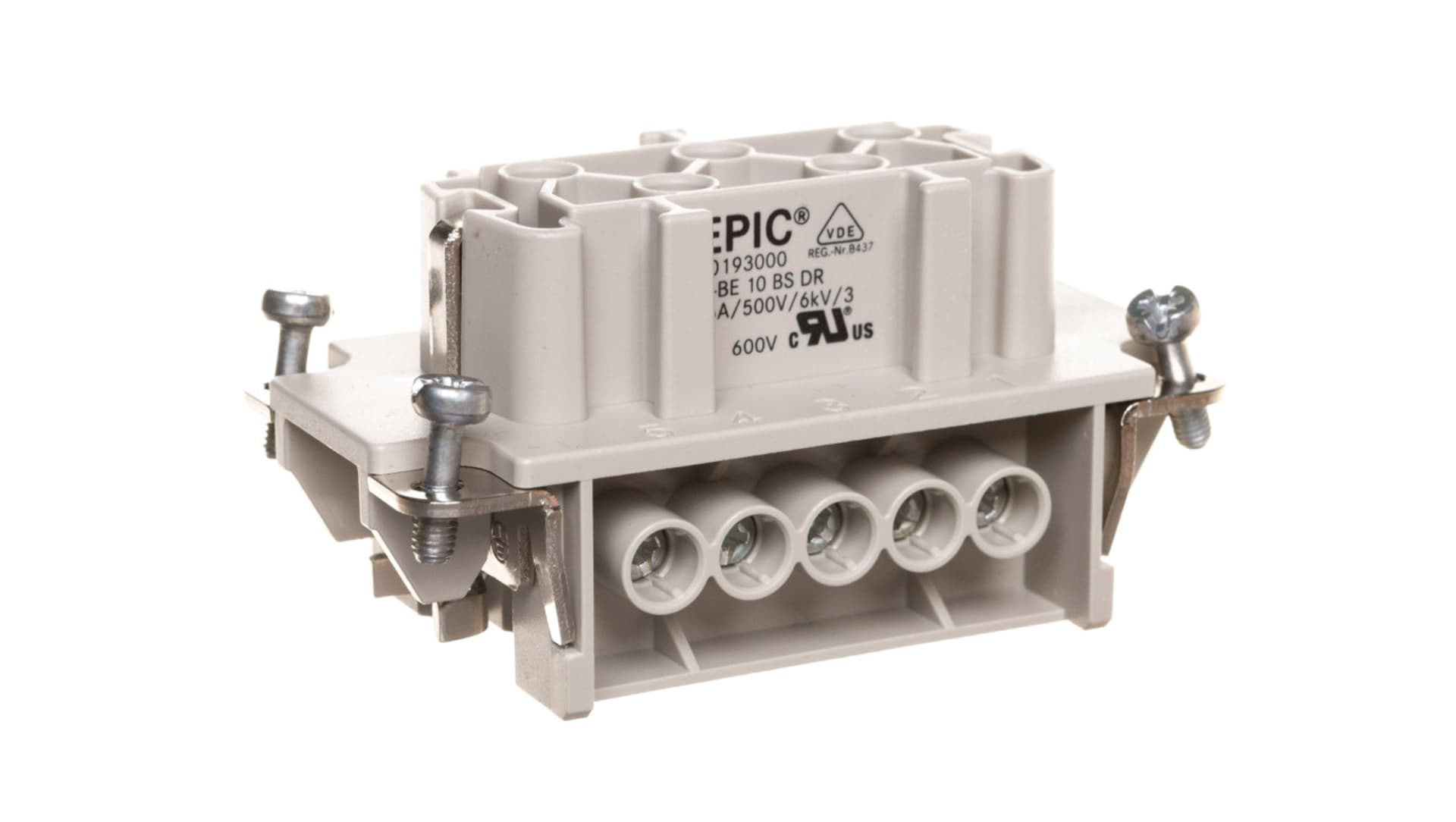 

Wkład złącza 10P+PE żeński 16A 500V EPIC H-BE 10 BS 10193000