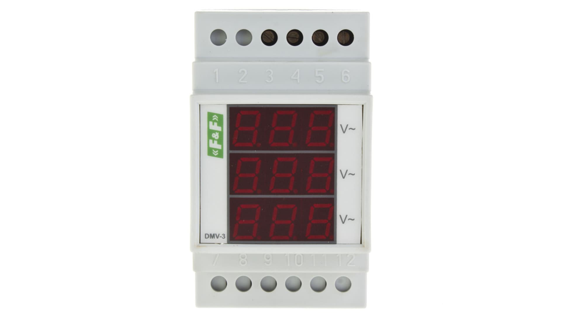 

Woltomierz 3-fazowy cyfrowy modułowy 100-300V AC dokładność 1 DMV-3
