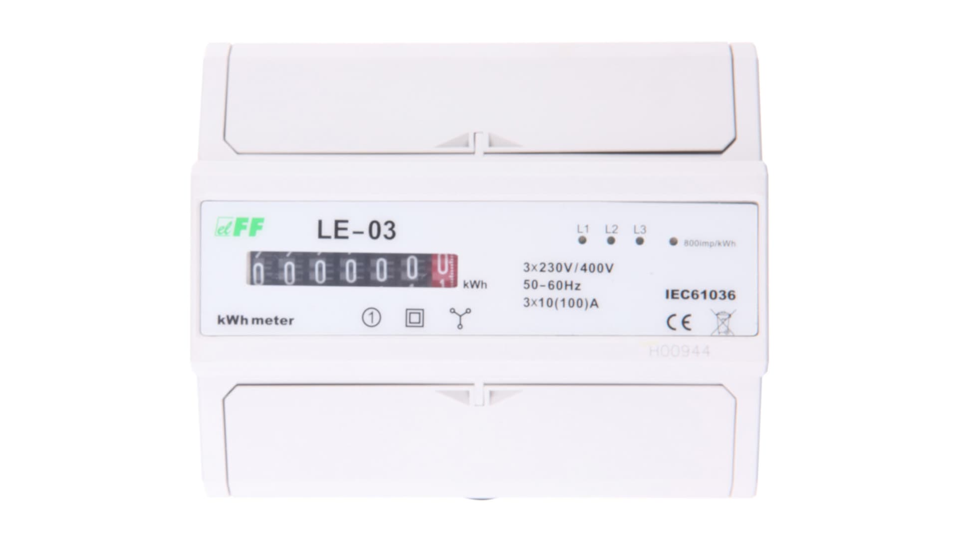 

Licznik energii elektrycznej 3-fazowy 100A 230/400V z wyświetlaczem bębenkowym LE-03