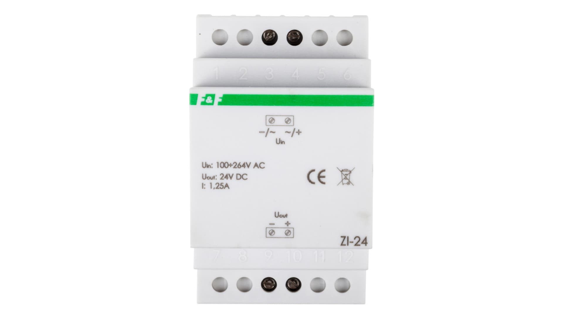 

Zasilacz impulsowy 100-264VAC/24VDC 30W 1,25A ZI-24