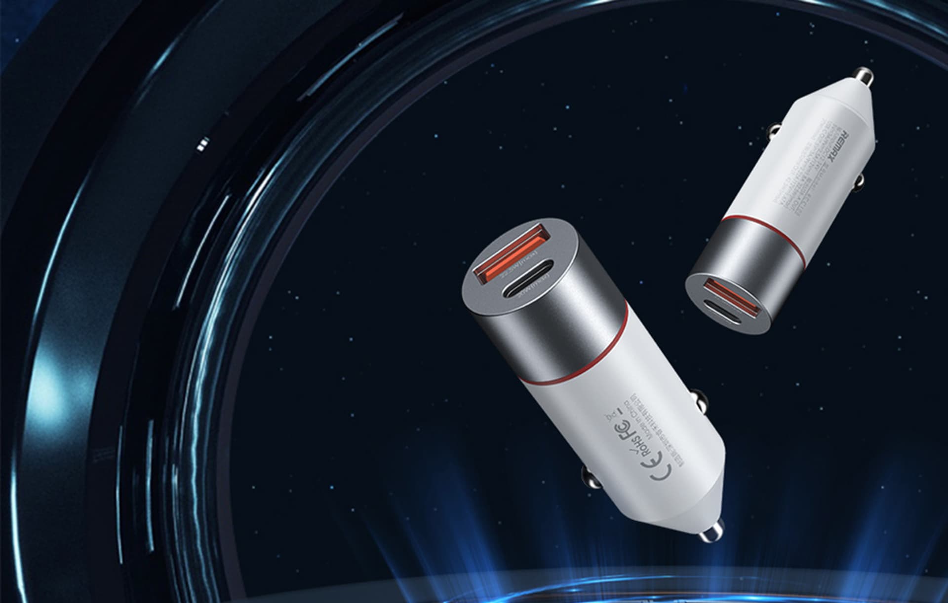 

Ładowarka samochodowa USB, USB-C REMAX RCC108, 42W (biała)