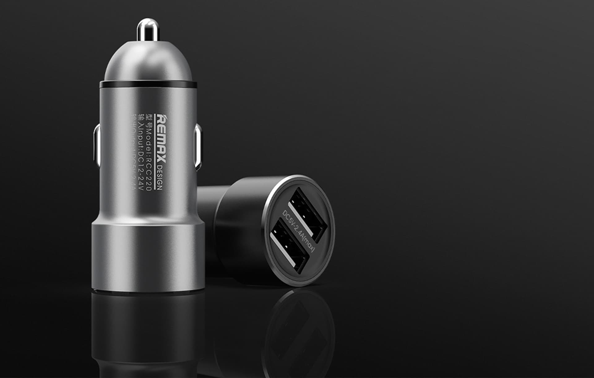 

Ładowarka samochodowa 2x USB, REMAX RCC220, 2,4A (czarna)