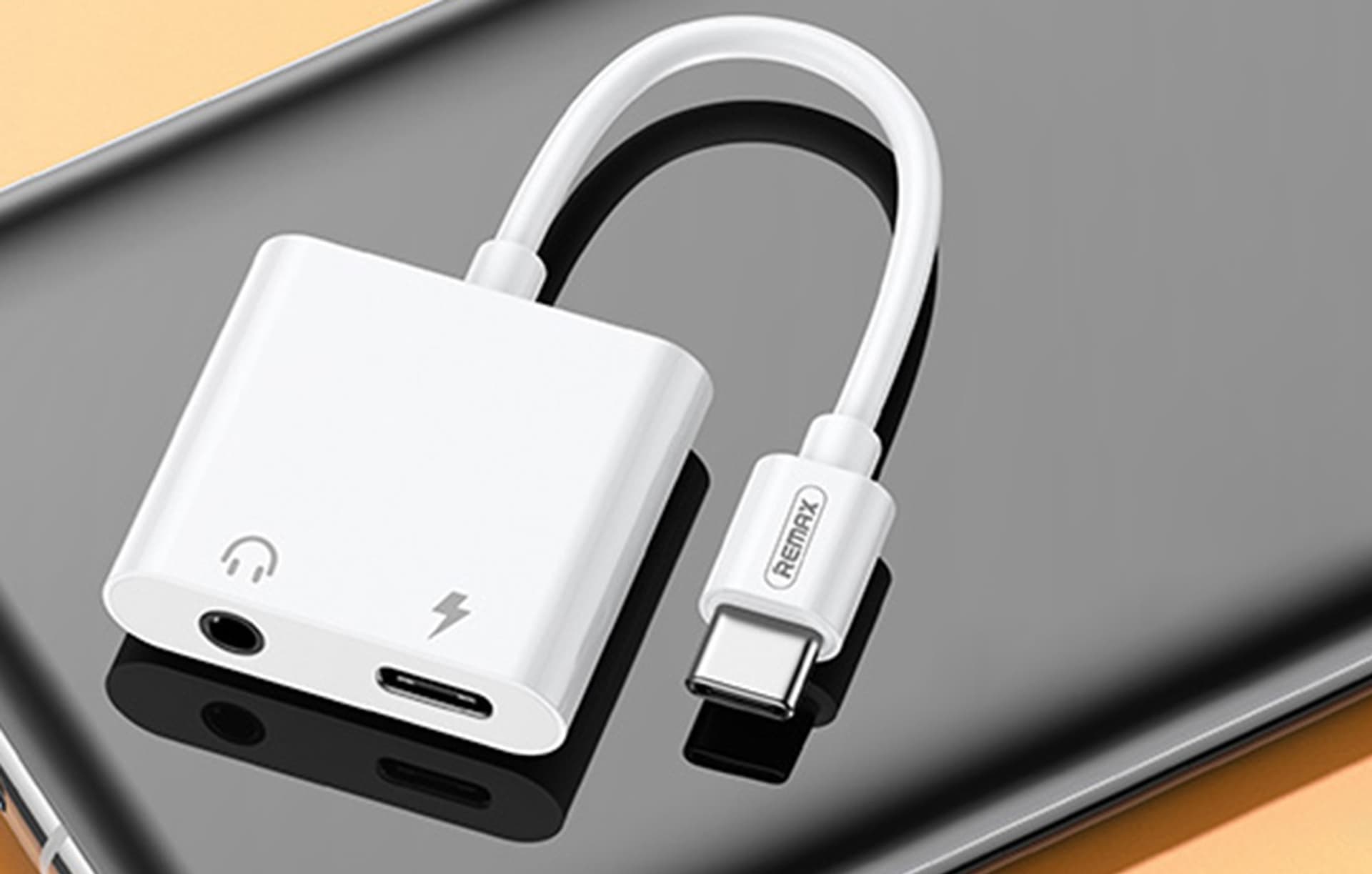 

Adapter Remax USB-C do USB-C, AUX 3.5mm, RL-LA11 (biały)