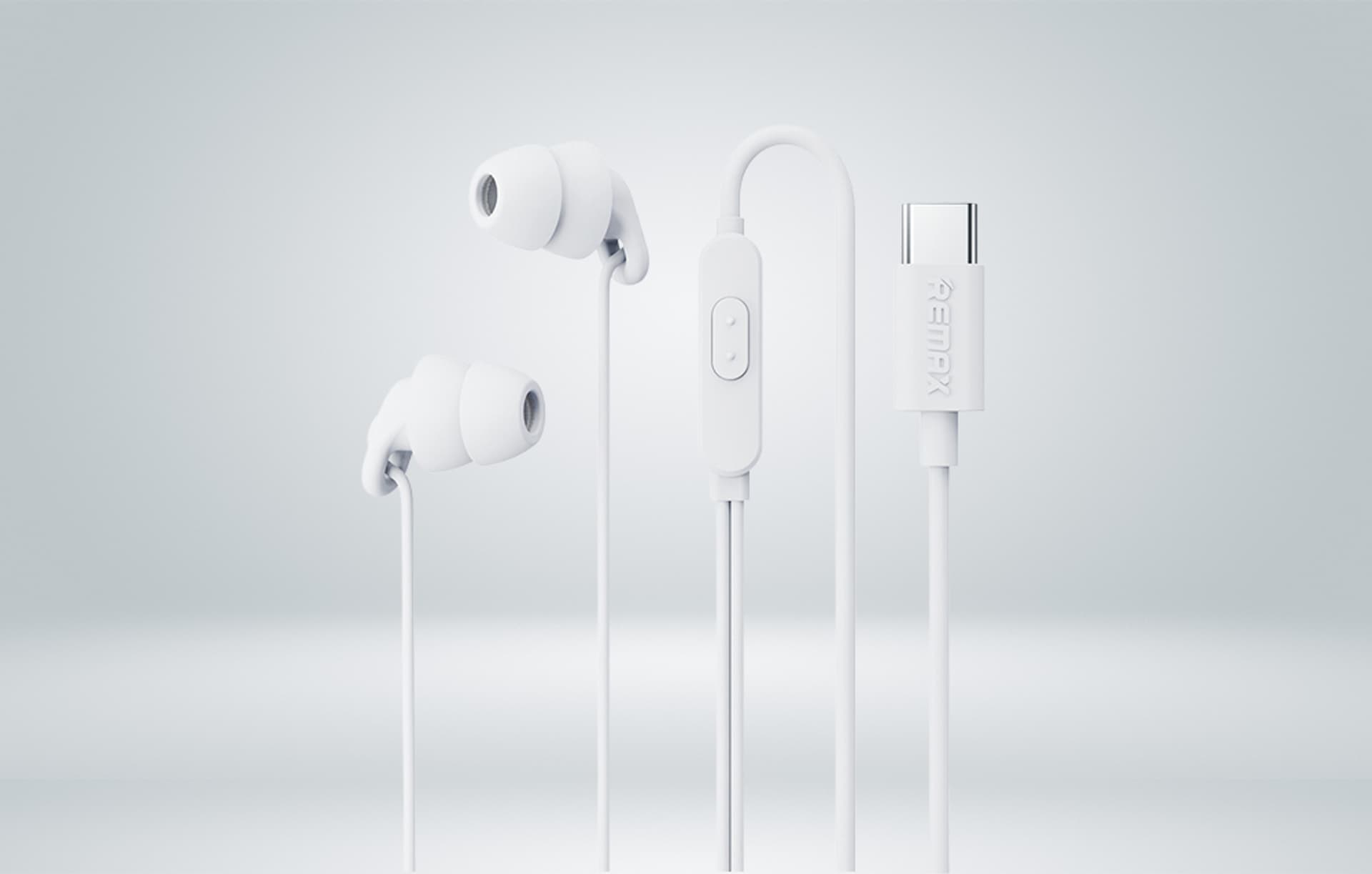 

Słuchawki Remax RM-518a, USB-C, 1.2m (białe)