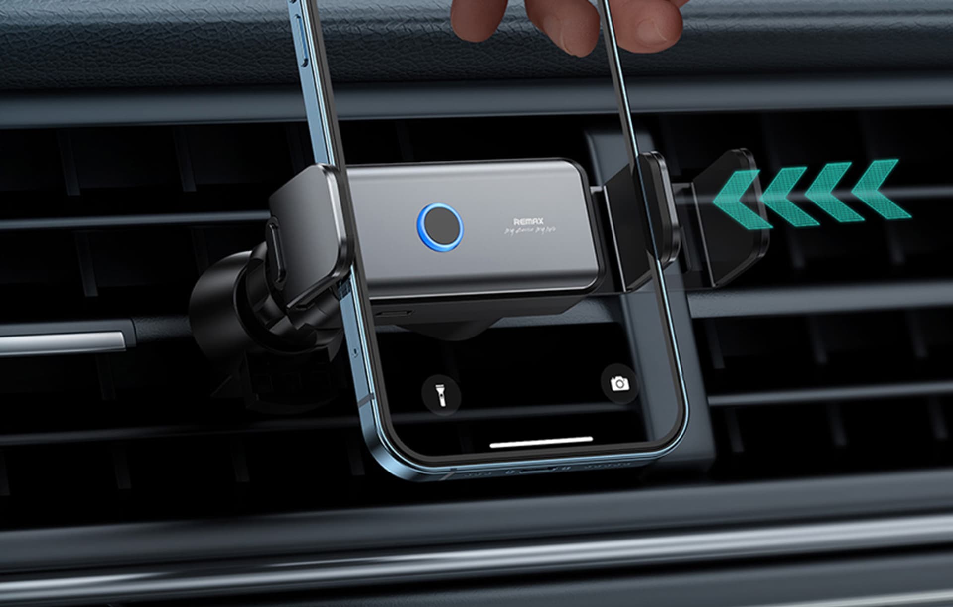 

Elektryczny uchwyt samochodowy Remax RM-C55, USB-C (szary)