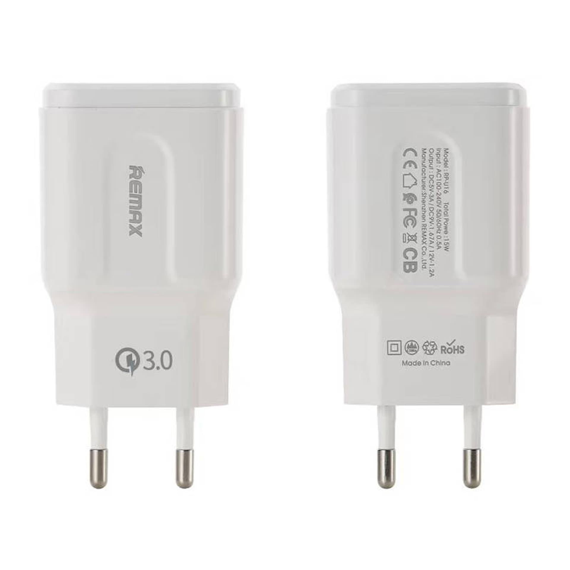 

Ładowarka sieciowa Remax, RP-U16, USB (biała)