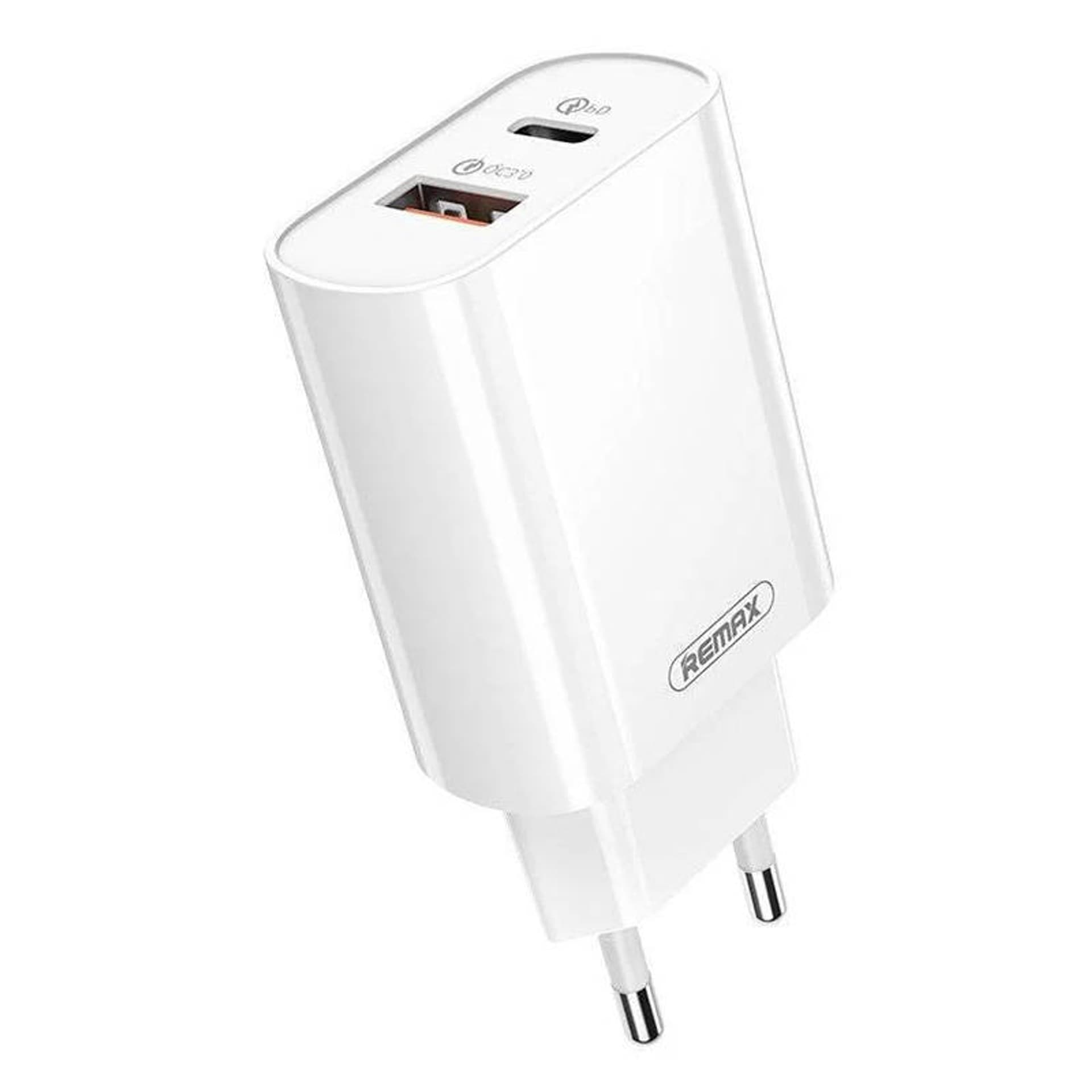 

Ładowarka sieciowa Remax RP-U37, USB + USB-C, 18W (biała)