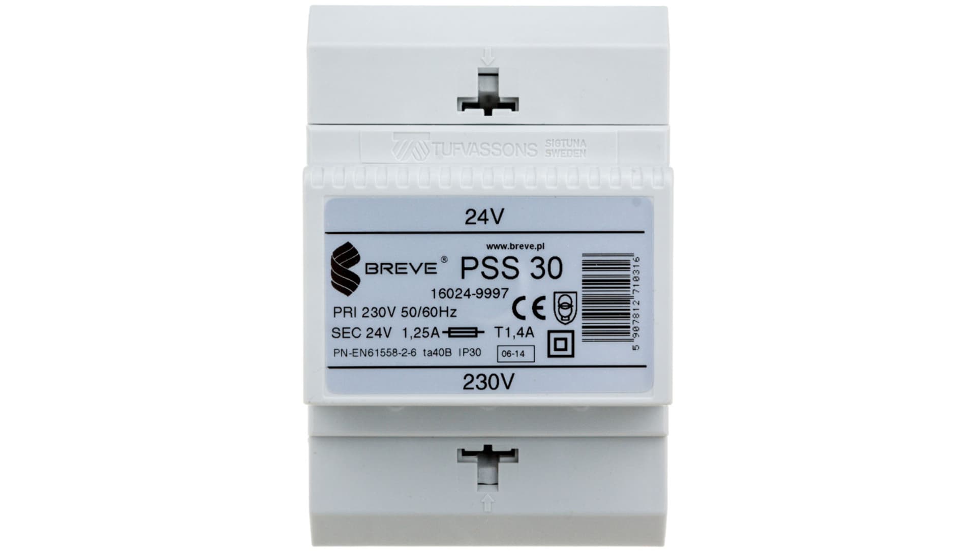 

Transformator 1-fazowy modułowy PSS 30VA 230/24V 16024-9997