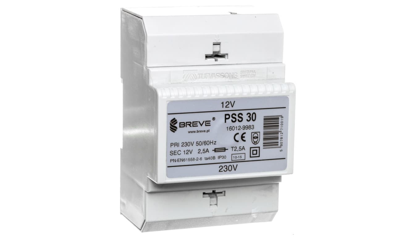 

Transformator 1-fazowy modułowy PSS 30VA 230/12V 16012-9983