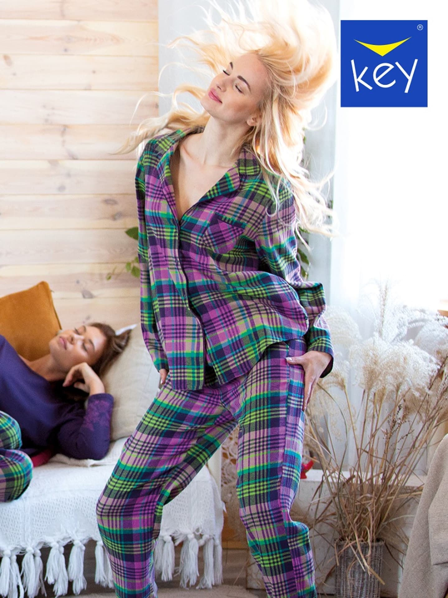 PIŻAMA KEY LNS-409 B23 XXL-4XL (kolor fiolet, rozmiar XXL)