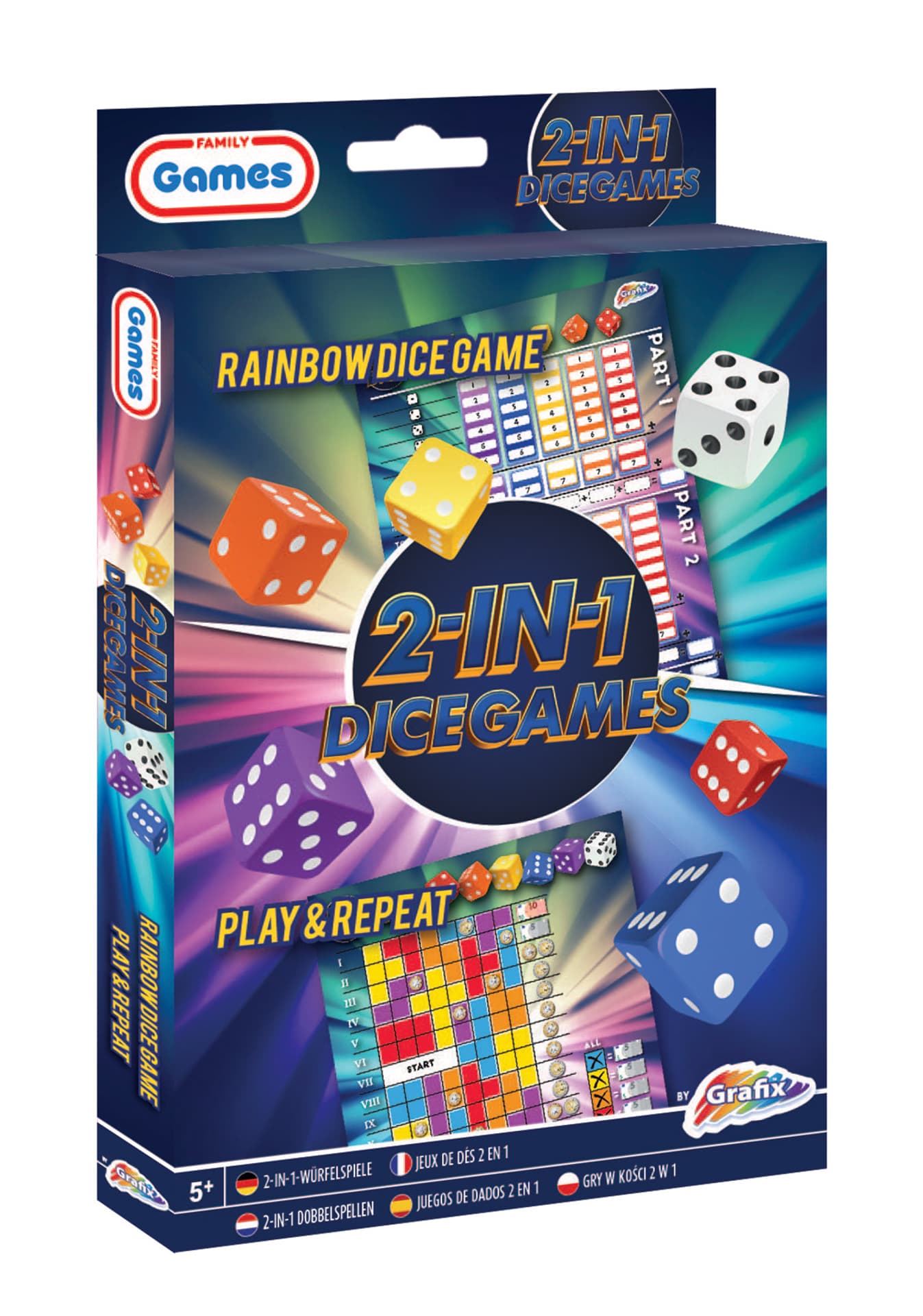 

Gry w kości 2 w 1 - Rainbow Dice & Play and Repeat