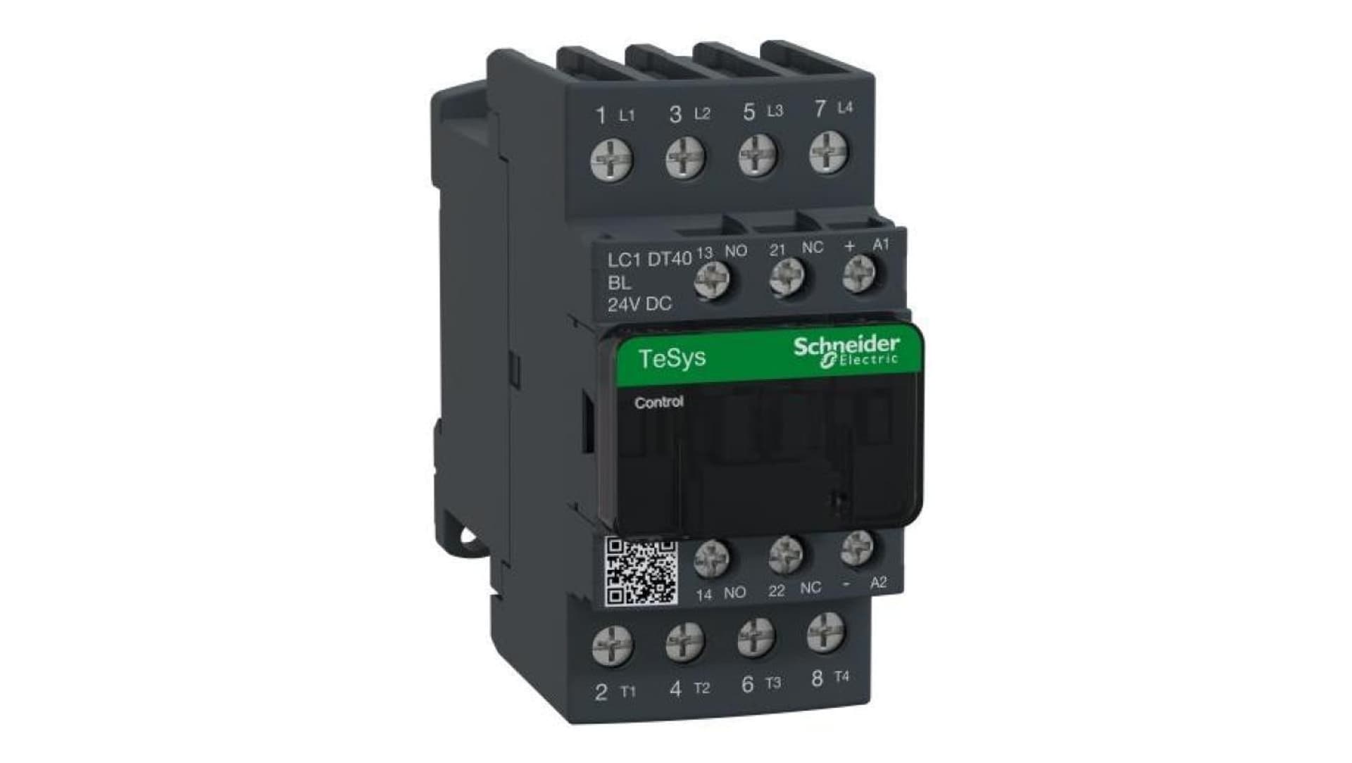 

TeSys Deca Stycznik mocy 40A 4P 24V DC 1Z 1R LC1DT40BL