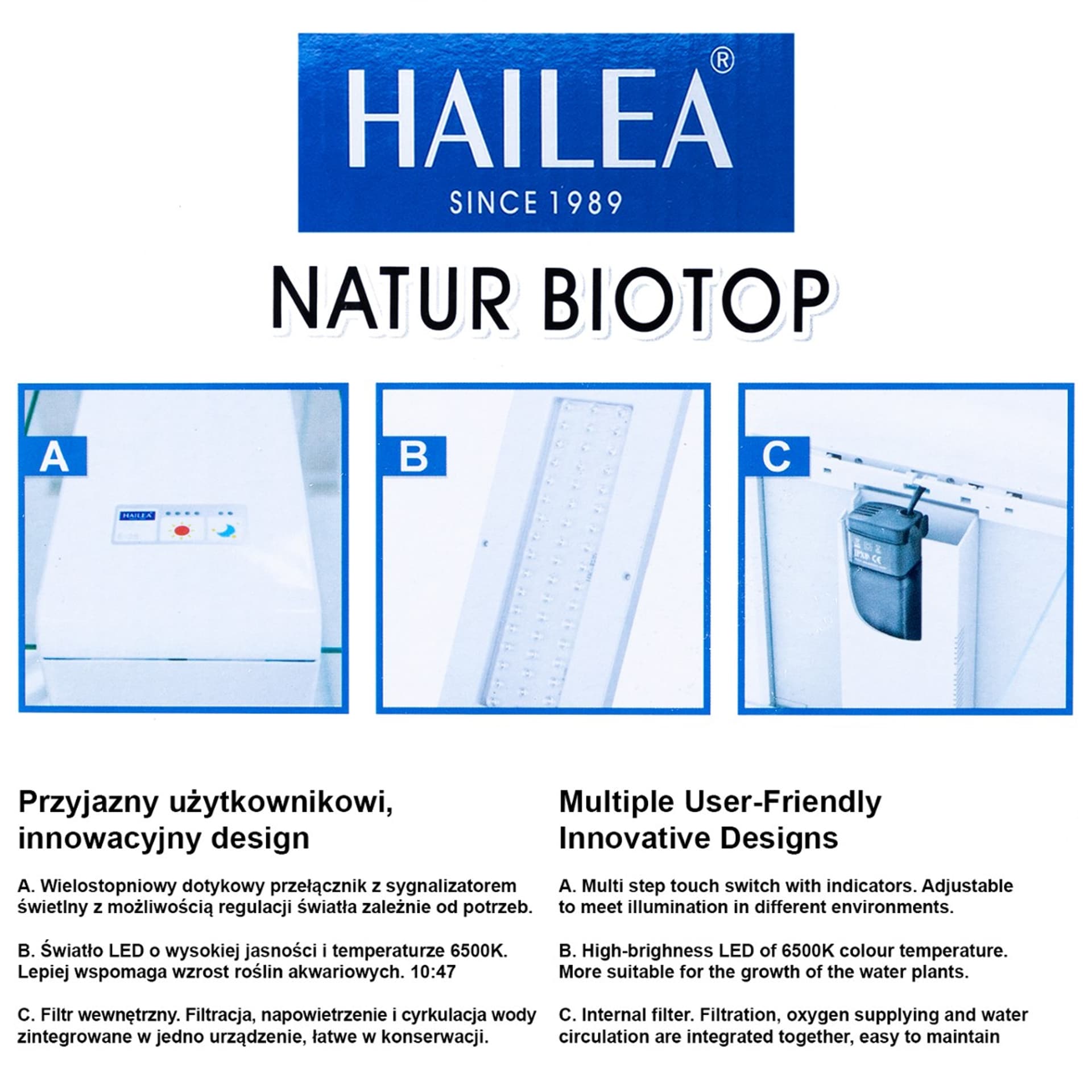 

Akwarium Hailea E25 białe