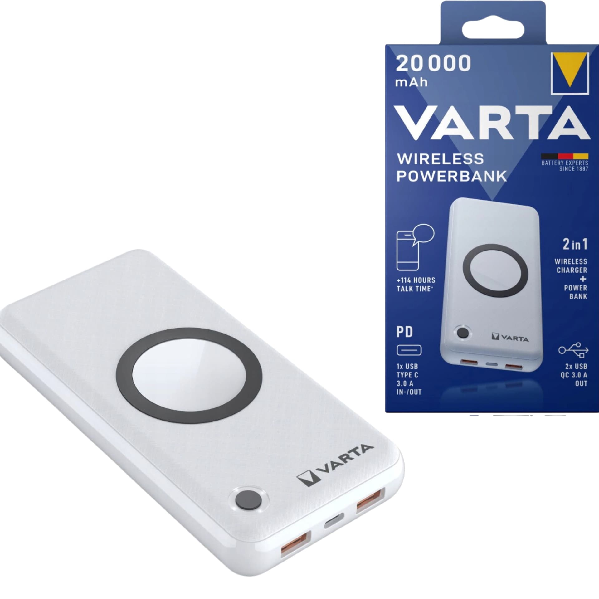 

POWERBANK VARTA WIRELESS USB DIODY LED 20000mAh