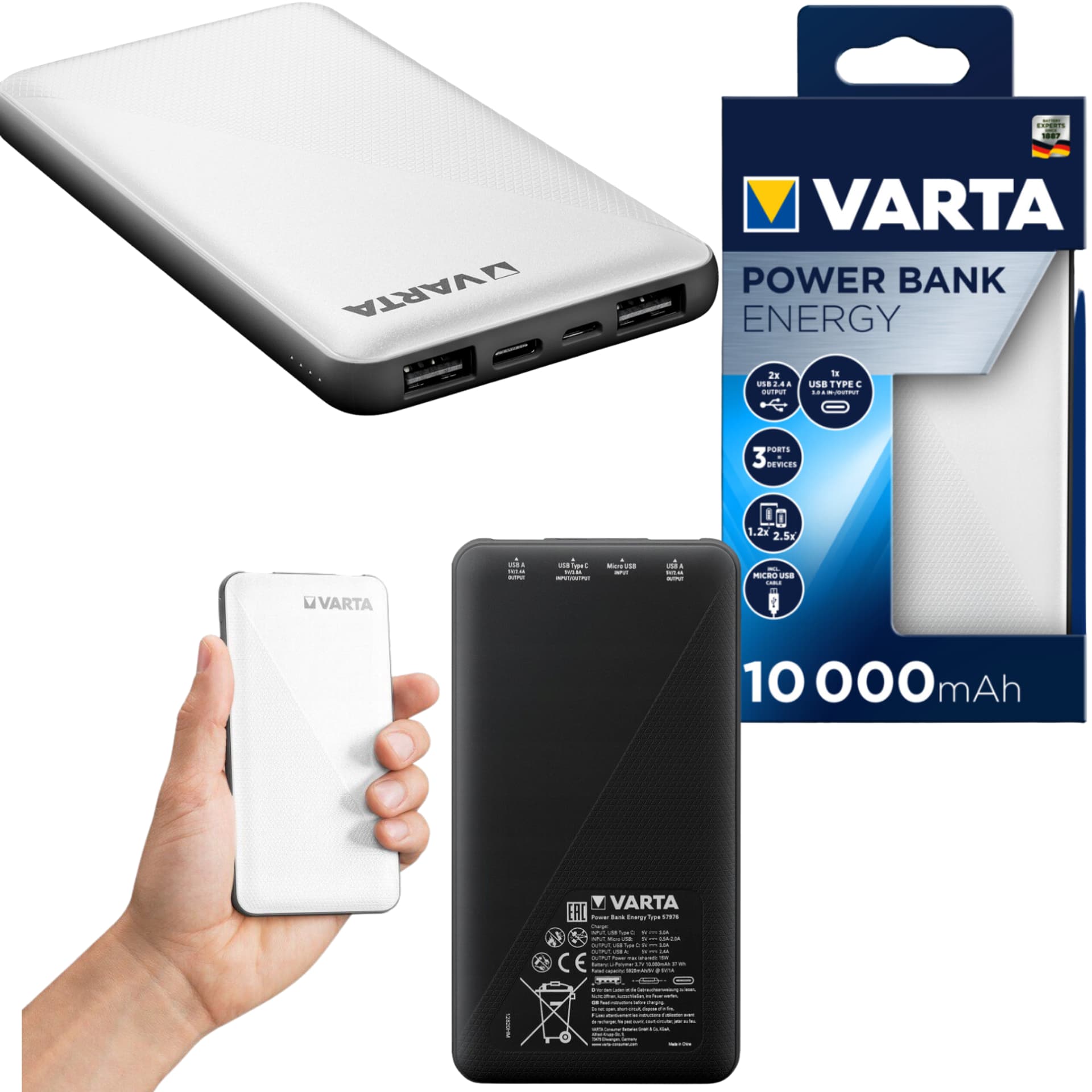 

POWER BANK ENERGY 10000mAh VARTA