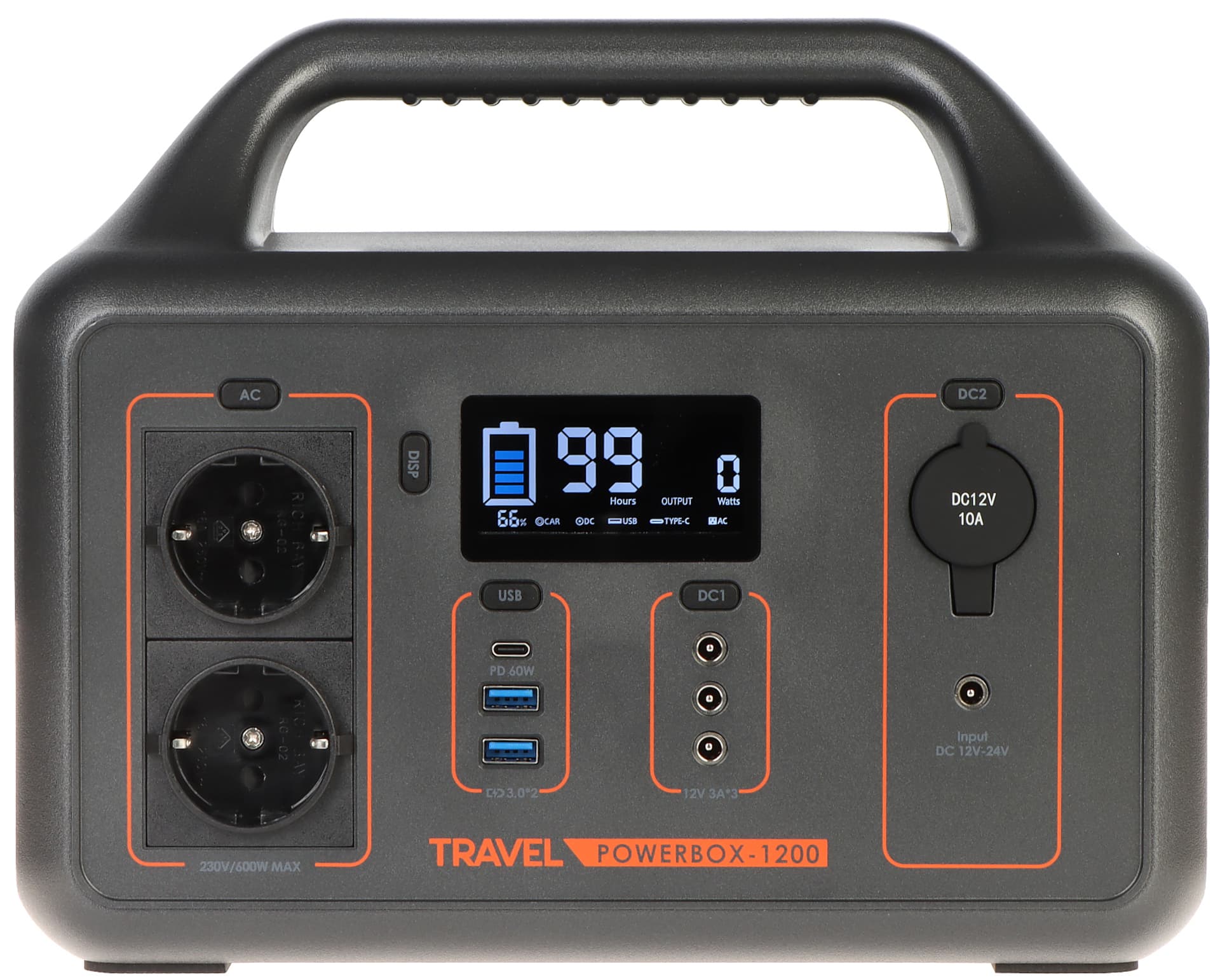 

PRZENOŚNA STACJA ZASILANIA TRAVEL-POWERBOX-OPTI-1200 461 Wh 600 W VOLT Polska