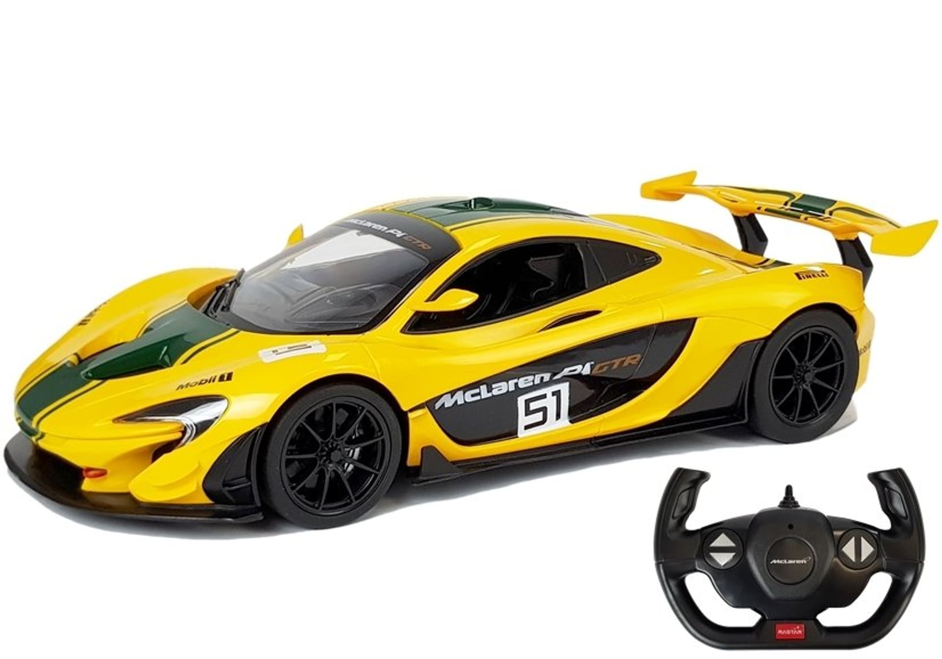 

Auto R/C McLaren P1 GTR Rastar 1:14 Żółte na pilota