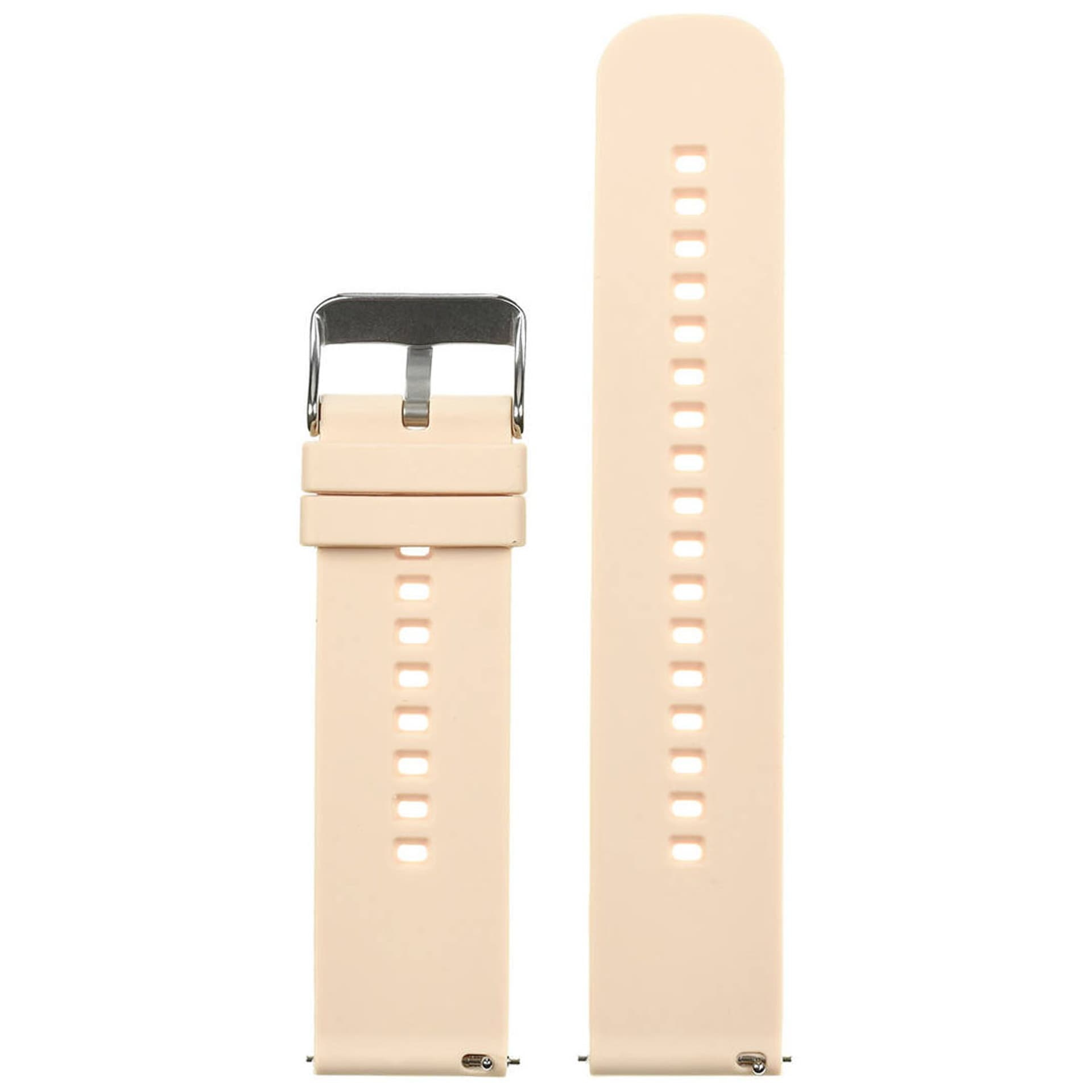 

Pasek gumowy do zegarka U27 - kremowy/srebrny - 22mm