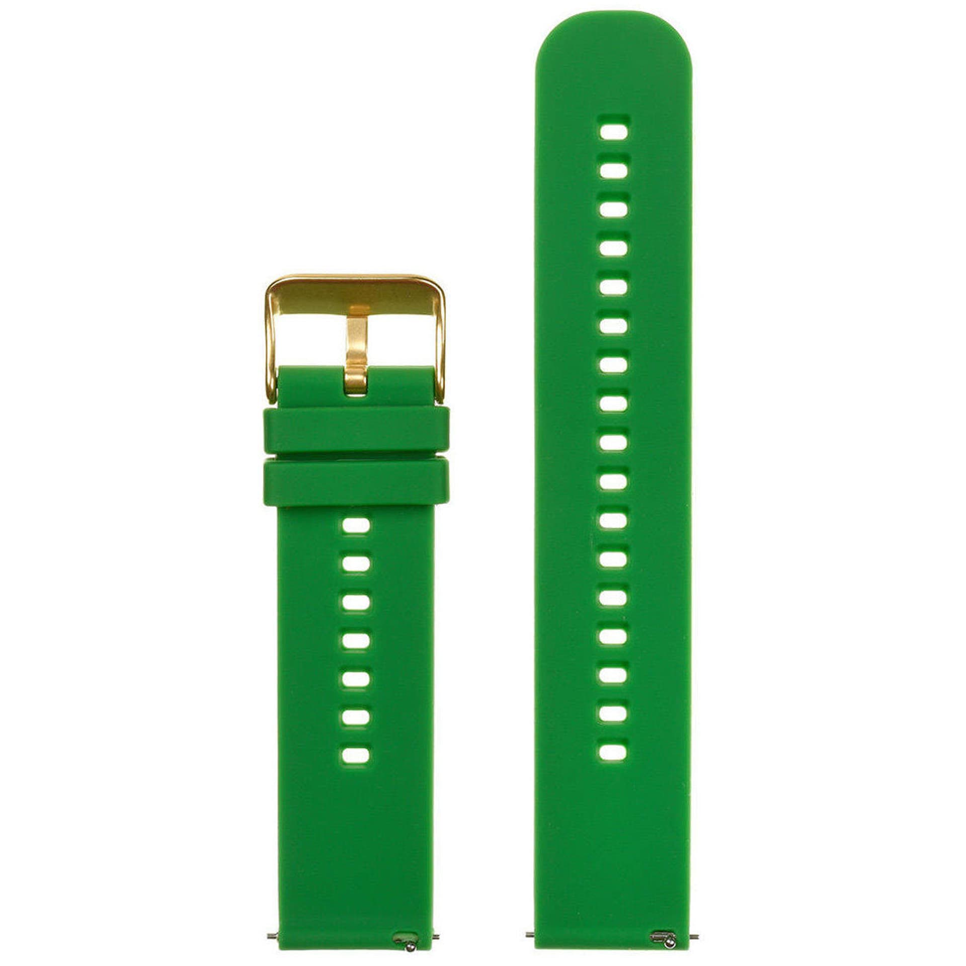 

Pasek gumowy do zegarka U27 - zielony/złoty - 20mm