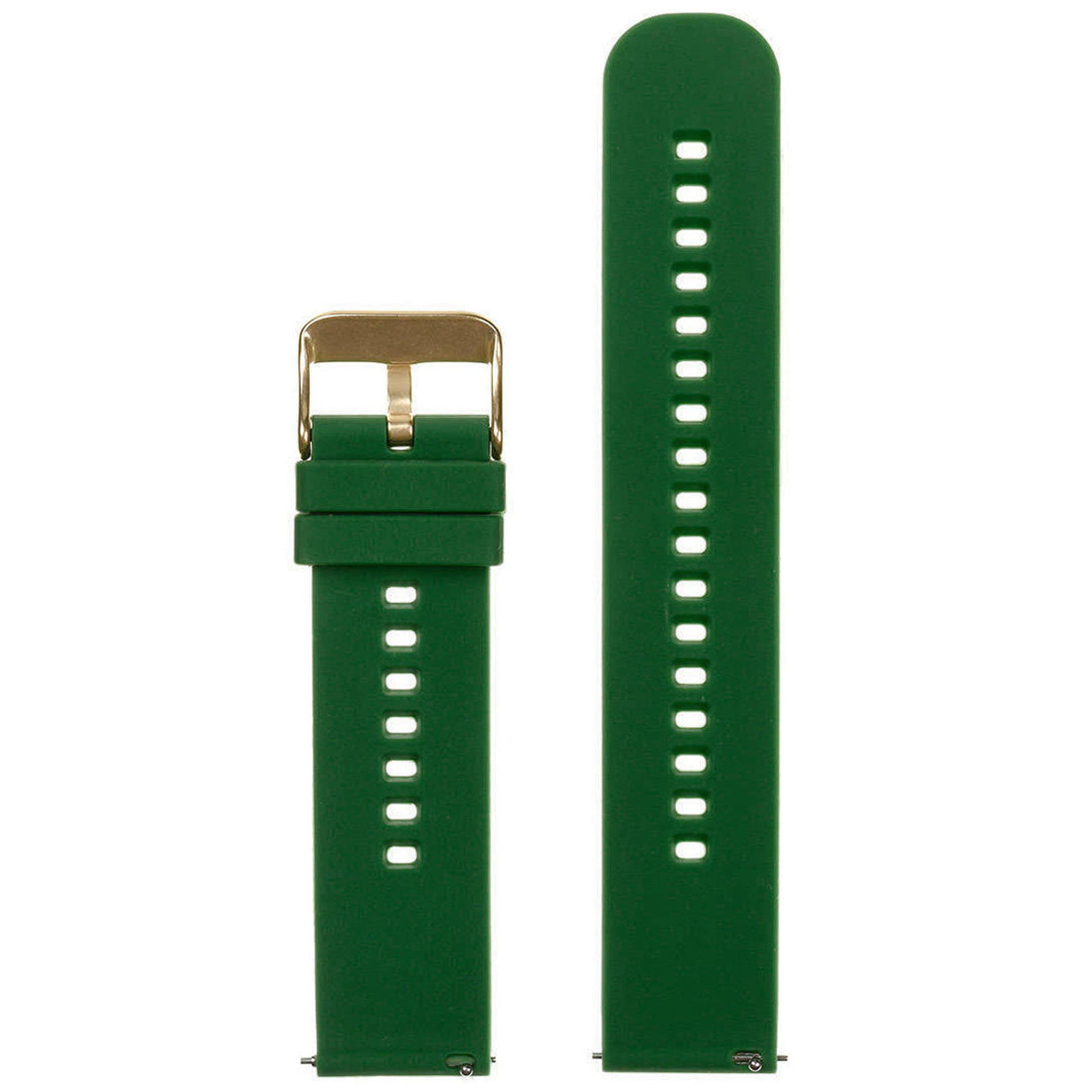 

Pasek gumowy do zegarka U27 - ciemnozielony/złoty - 20mm