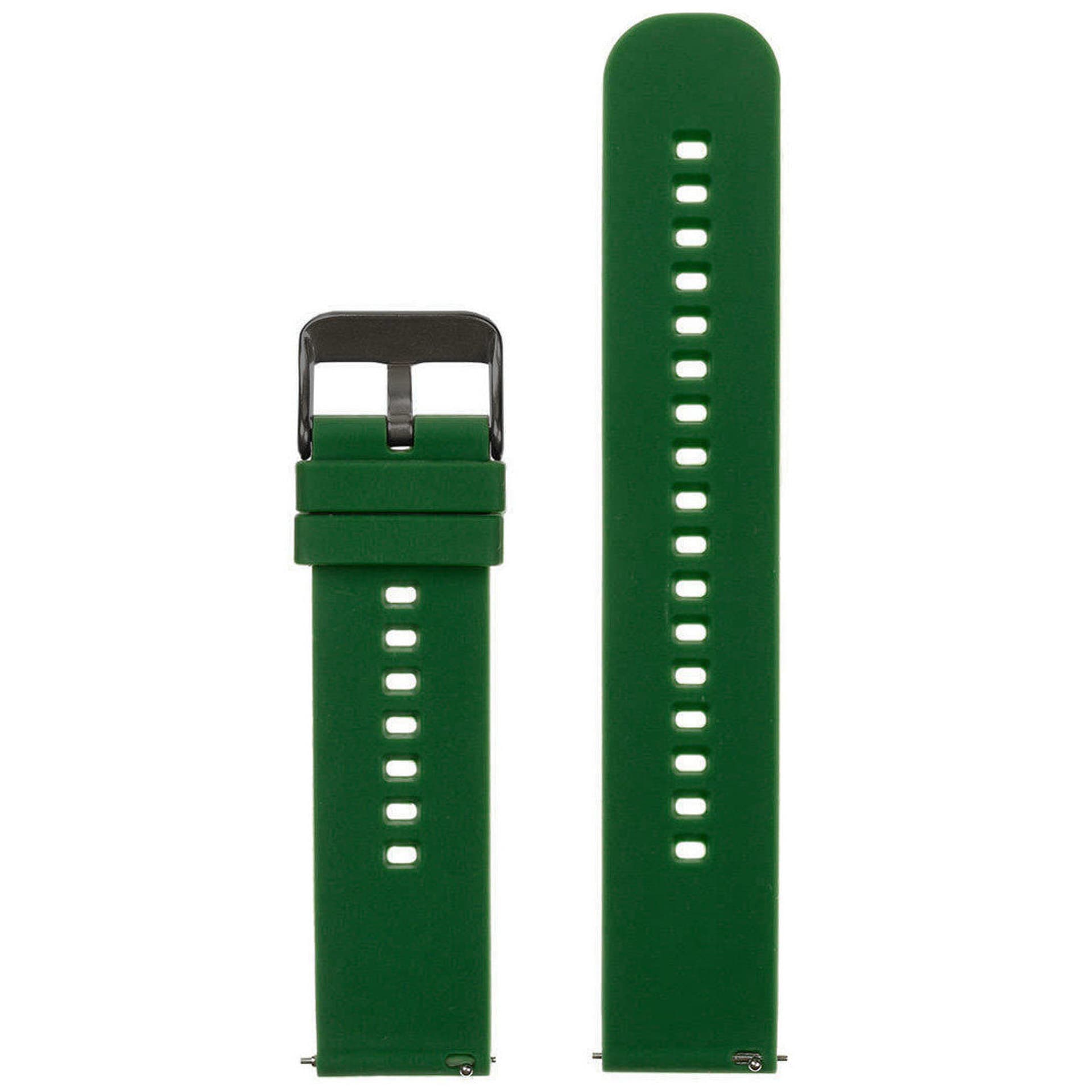 

Pasek gumowy do zegarka U27 - ciemnozielony/czarny - 22mm