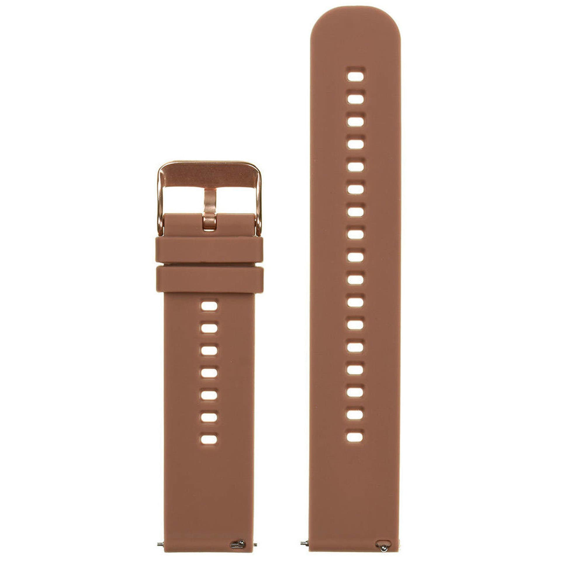 

Pasek gumowy do zegarka U27 - brązowy/rosegold - 18mm
