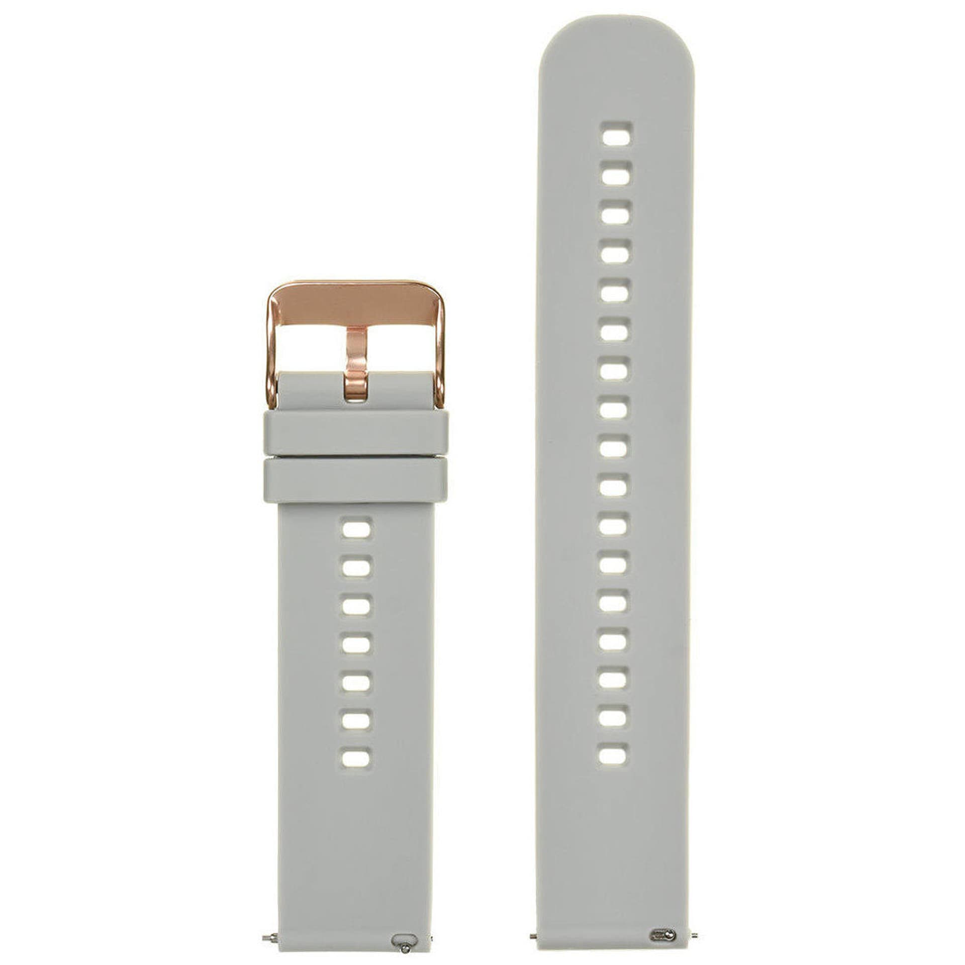 

Pasek gumowy do zegarka U27 - jasny szary/rosegold - 22mm