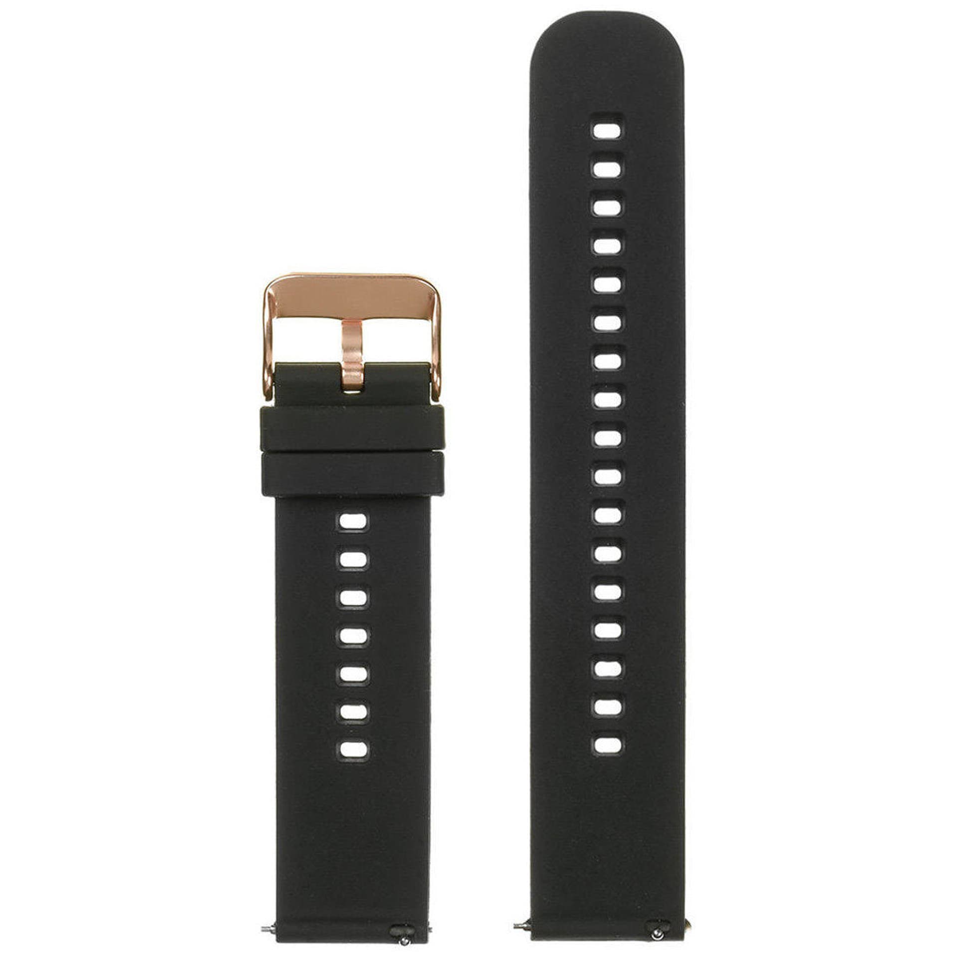 

Pasek gumowy do zegarka U27 - czarny/rosegold - 22mm