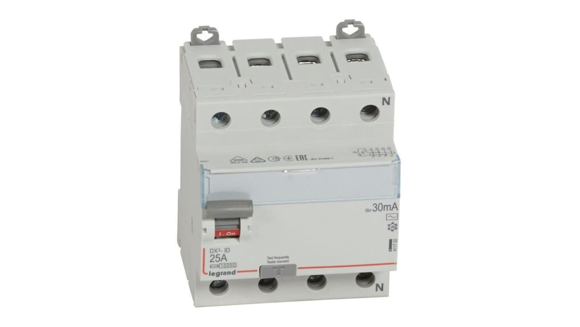 

Wyłącznik różnicowoprądowy 4P 25A 0,03A typ AC P304 DX3 411702
