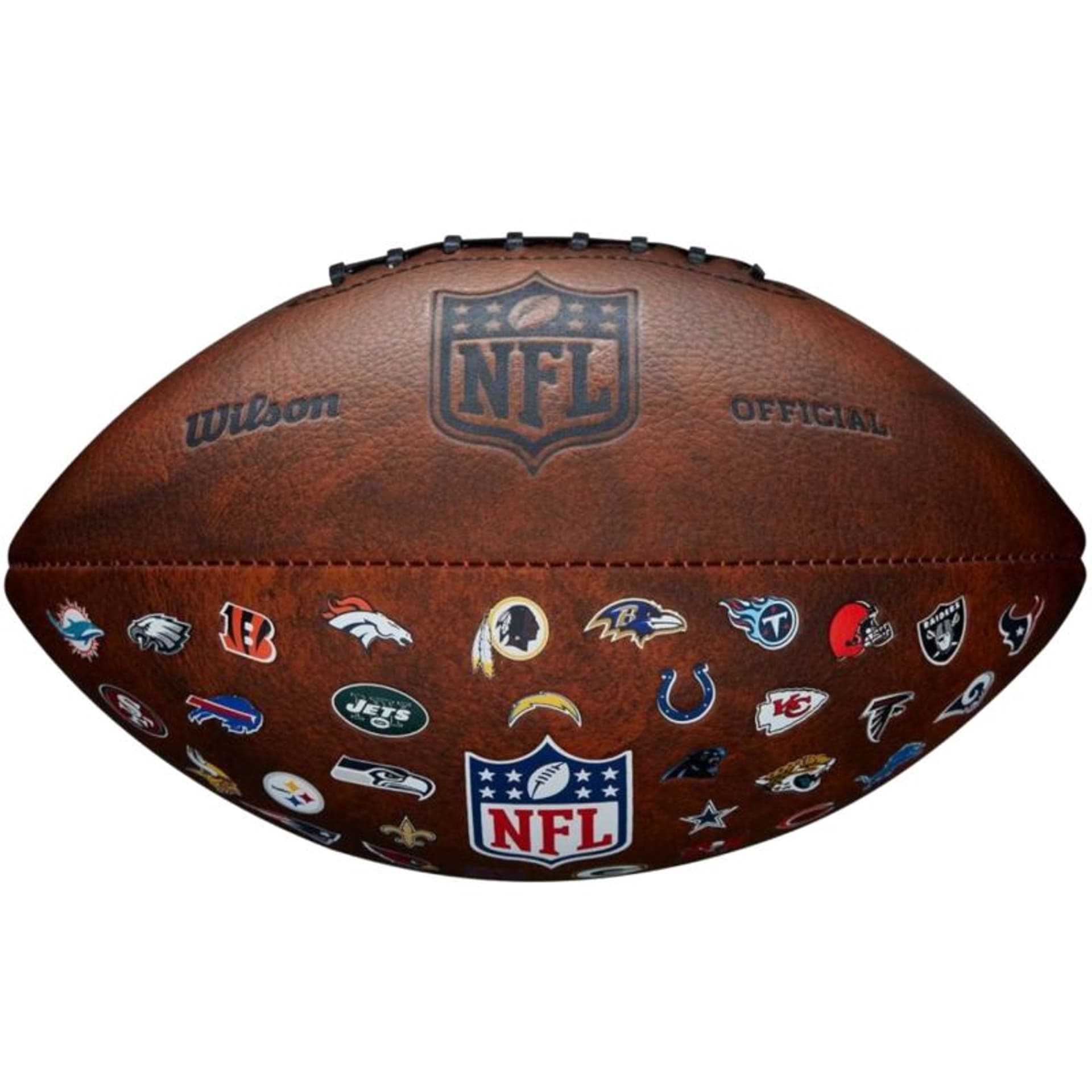 

Piłka Wilson NFL JR Throwback FB 32 Team Logo Ball (kolor Brązowy, rozmiar 7)