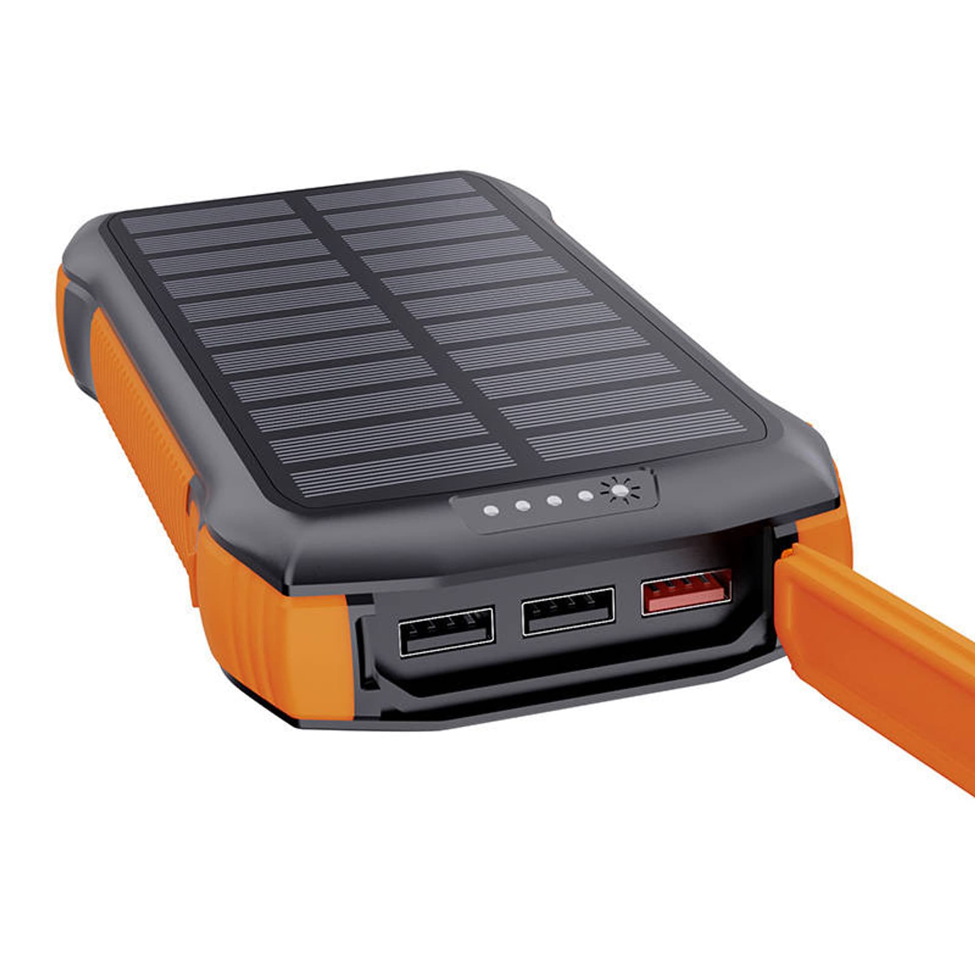 

Powerbank solarny z ładowaniem indukcyjnym Choetech B567 3x USB 20000mAh 20W / QC 18W / Qi 10W (czarno-pomarańczowy)