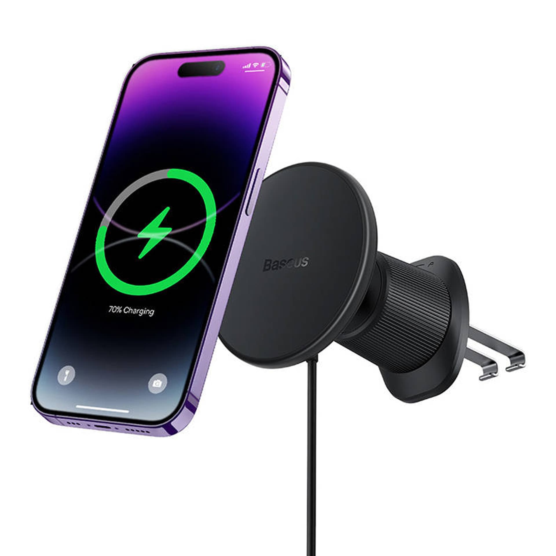 

Magnetyczny uchwyt samochodowy z indukcyjnym ładowaniem na telefon, Baseus CW01 na telefon (czarny)