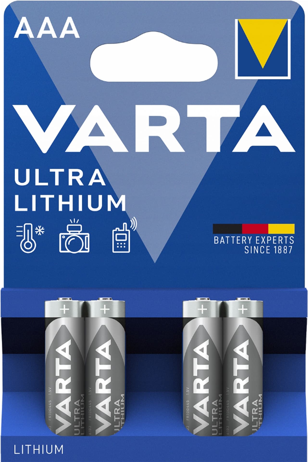 

4x Baterie R-03 LR3 AAA Alkaliczne VARTA Profesional Lithum