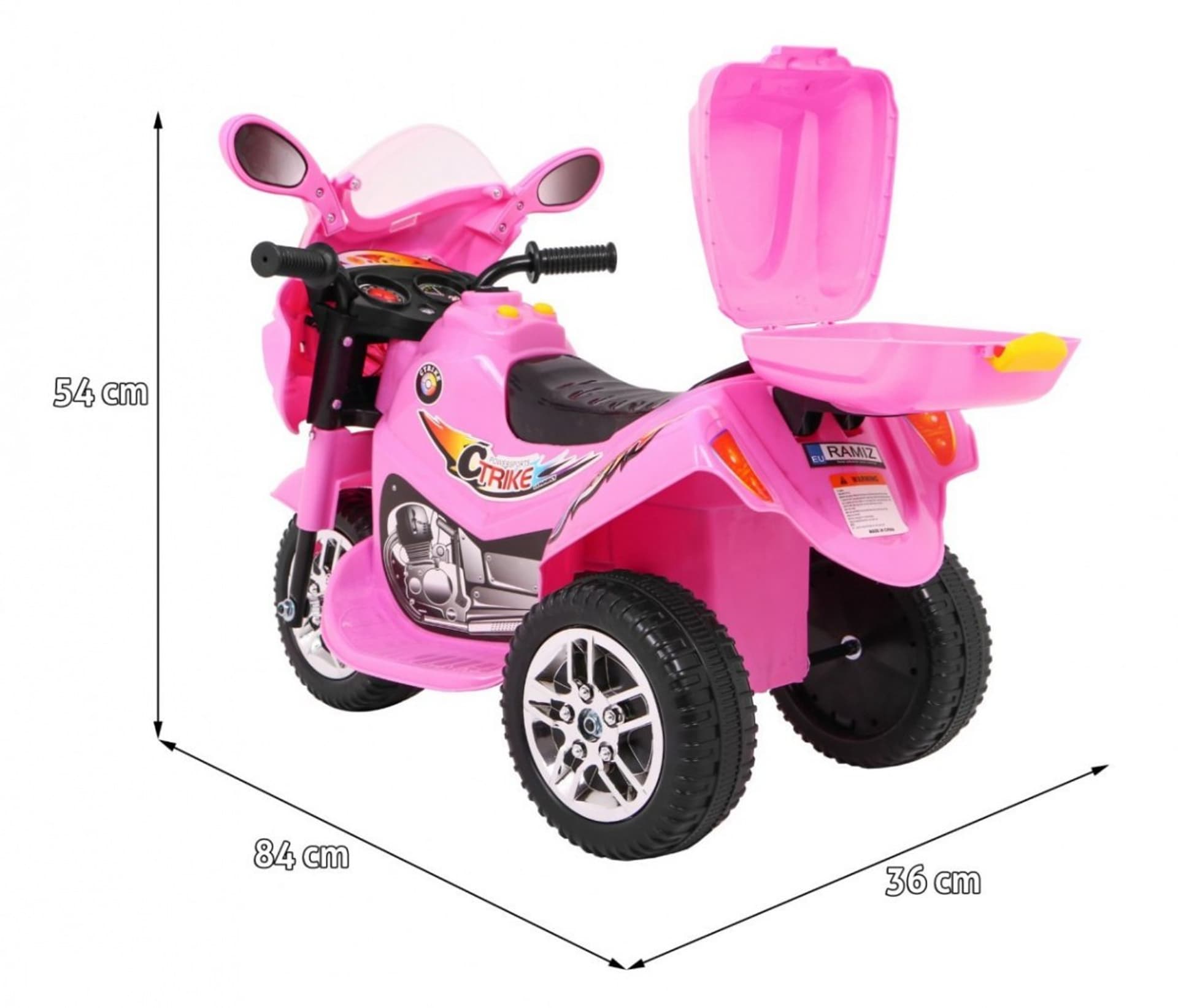 

Motorek Trójkołowy BJX-088 elektryczny dla najmłodszych Różowy + Dźwięki + Światła