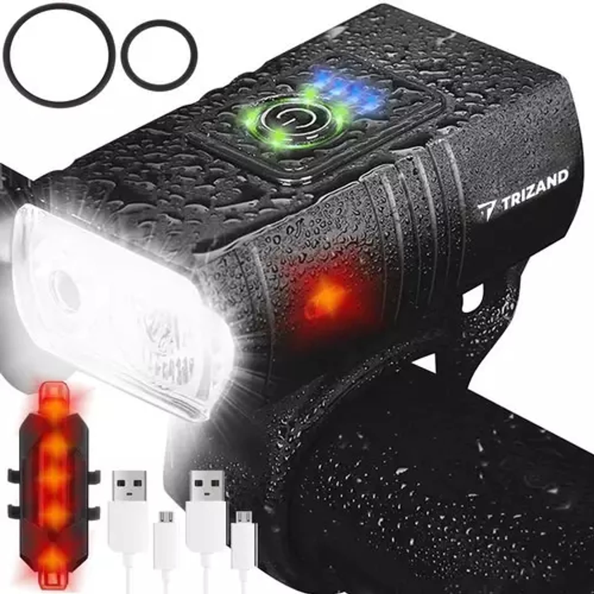 

Lampka rowerowa przednia wodoodporna LED CREE 4T6 USB + światełko światło tylne na tył