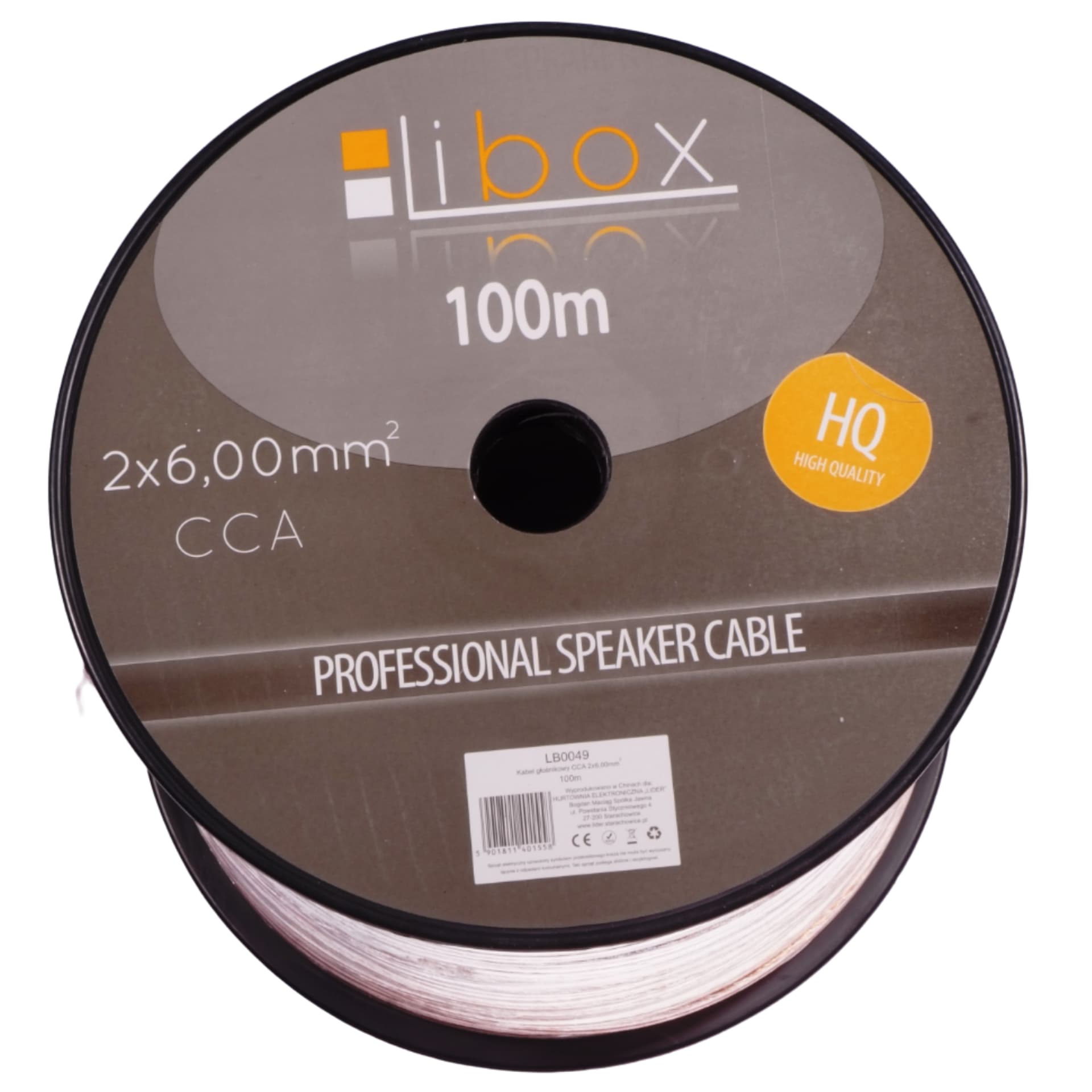 

Przewód głośnikowy CCA 2x6 ECa LB0049 LIBOX /100m/