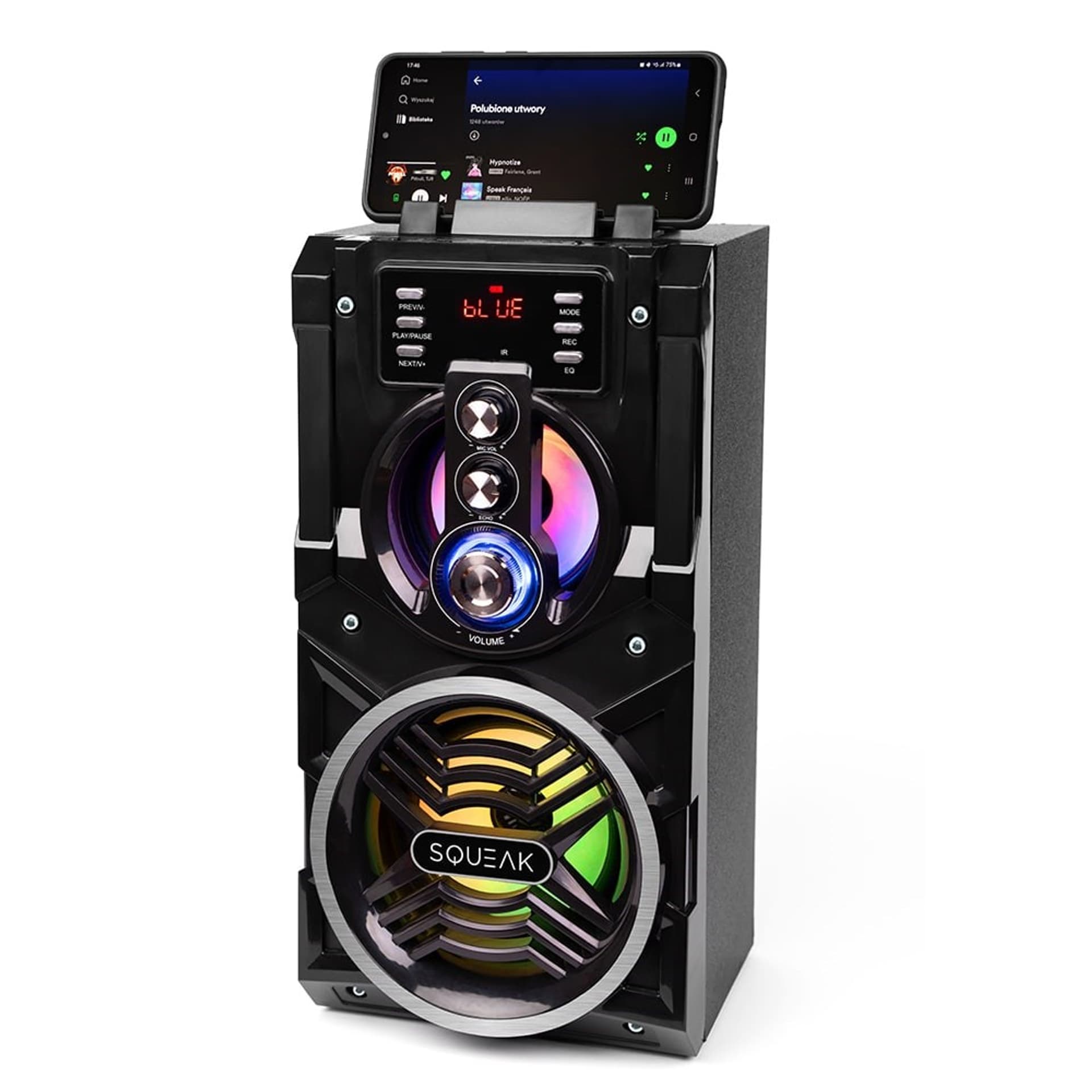 

SQUEAK BEATBOXER BLUETOOTH 5.1 SPEAKER - GŁOŚNIK BLUETOOTH Z KARAOKE, RADIO FM, MICROSD, AUX I USB SQ1000
