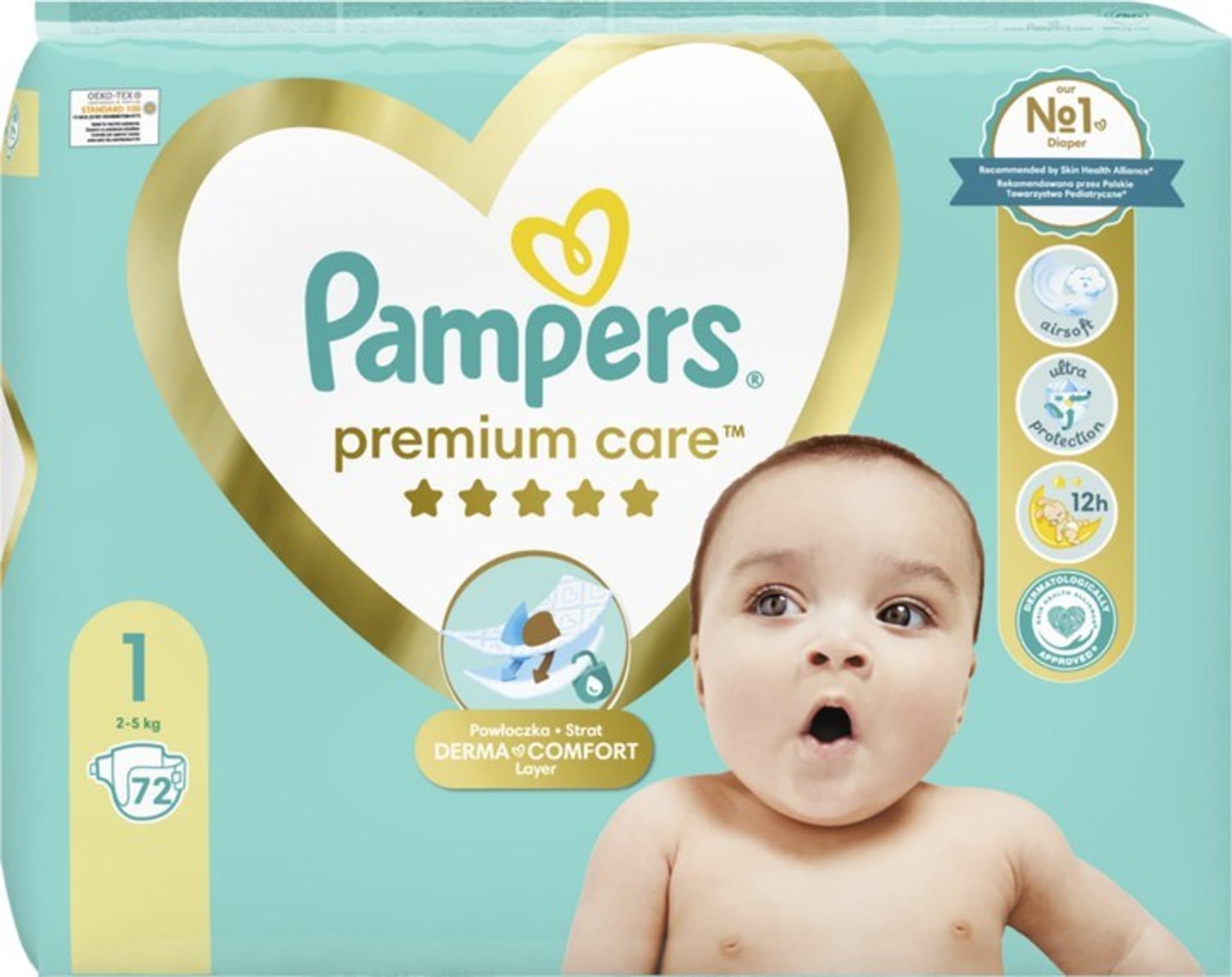 

Pampers Pieluchy Premium Care 2-5kg rozmiar 1-NEWBORN, 72szt