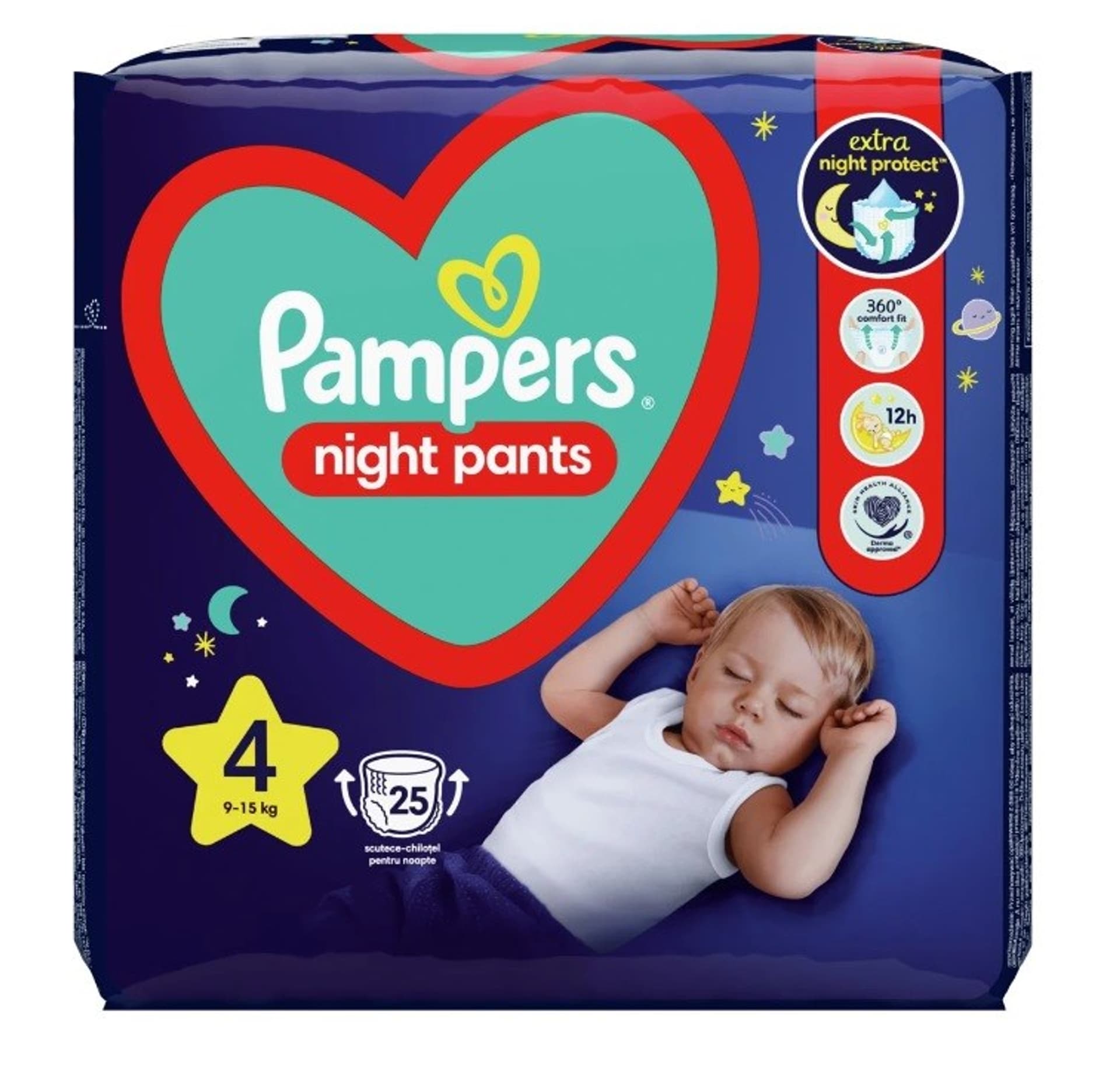 

Pampers Pieluchomajtki Night Pants 9-15kg, rozmiar 4-MAXI, 25szt