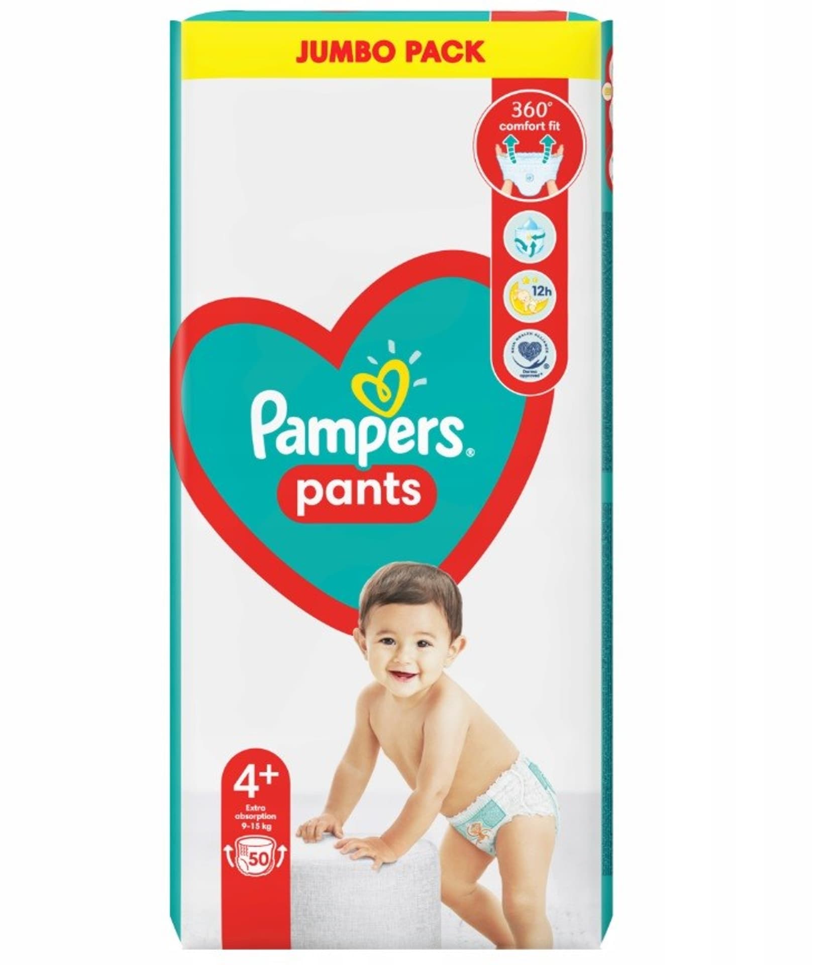 

Pampers Pieluchomajtki 9-15kg, rozmiar 4+MAXIPLUS, 50szt