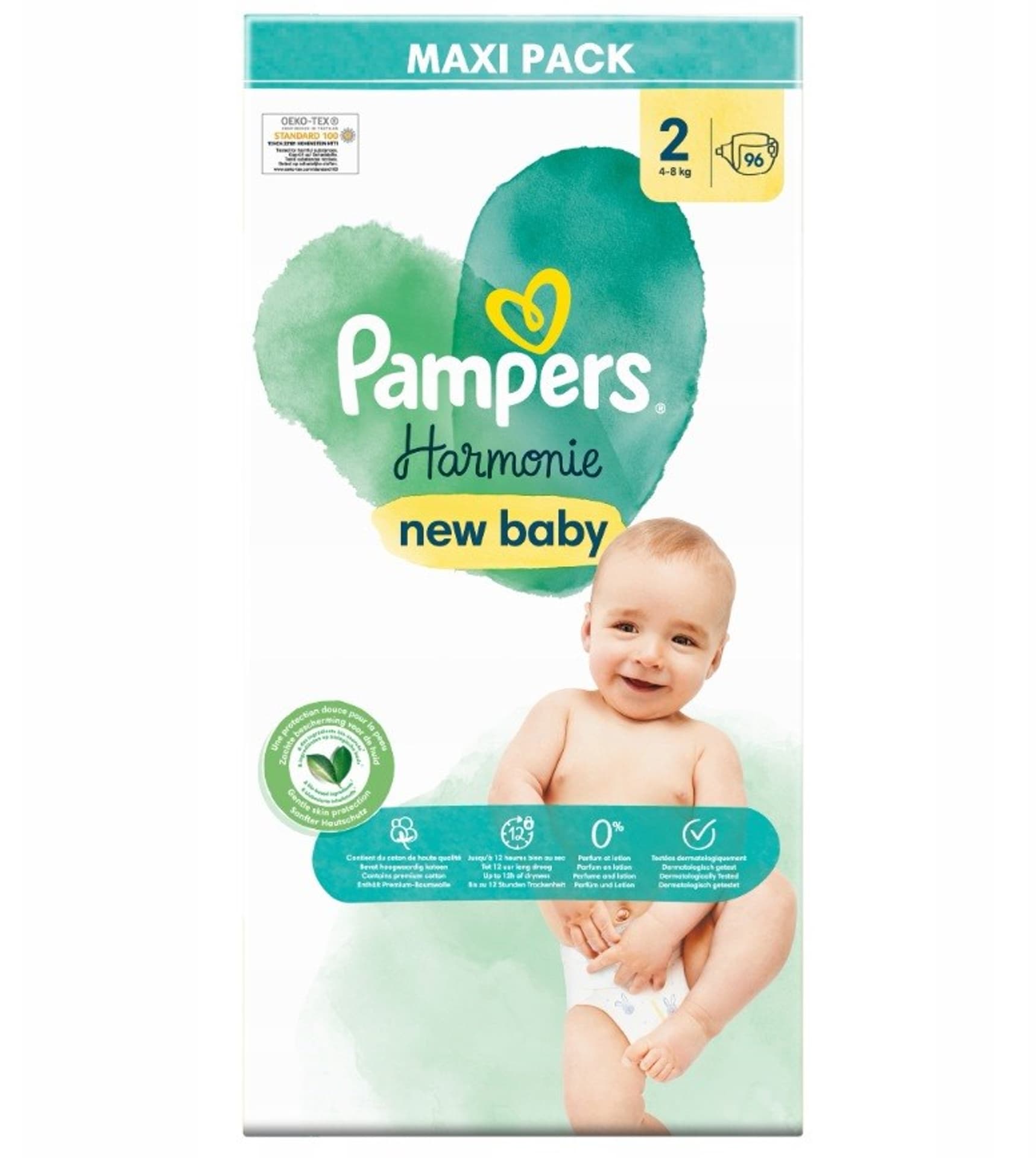 

Pampers Harmonie Baby Pieluszki 4-8kg, rozmiar 2-MINI, 96szt