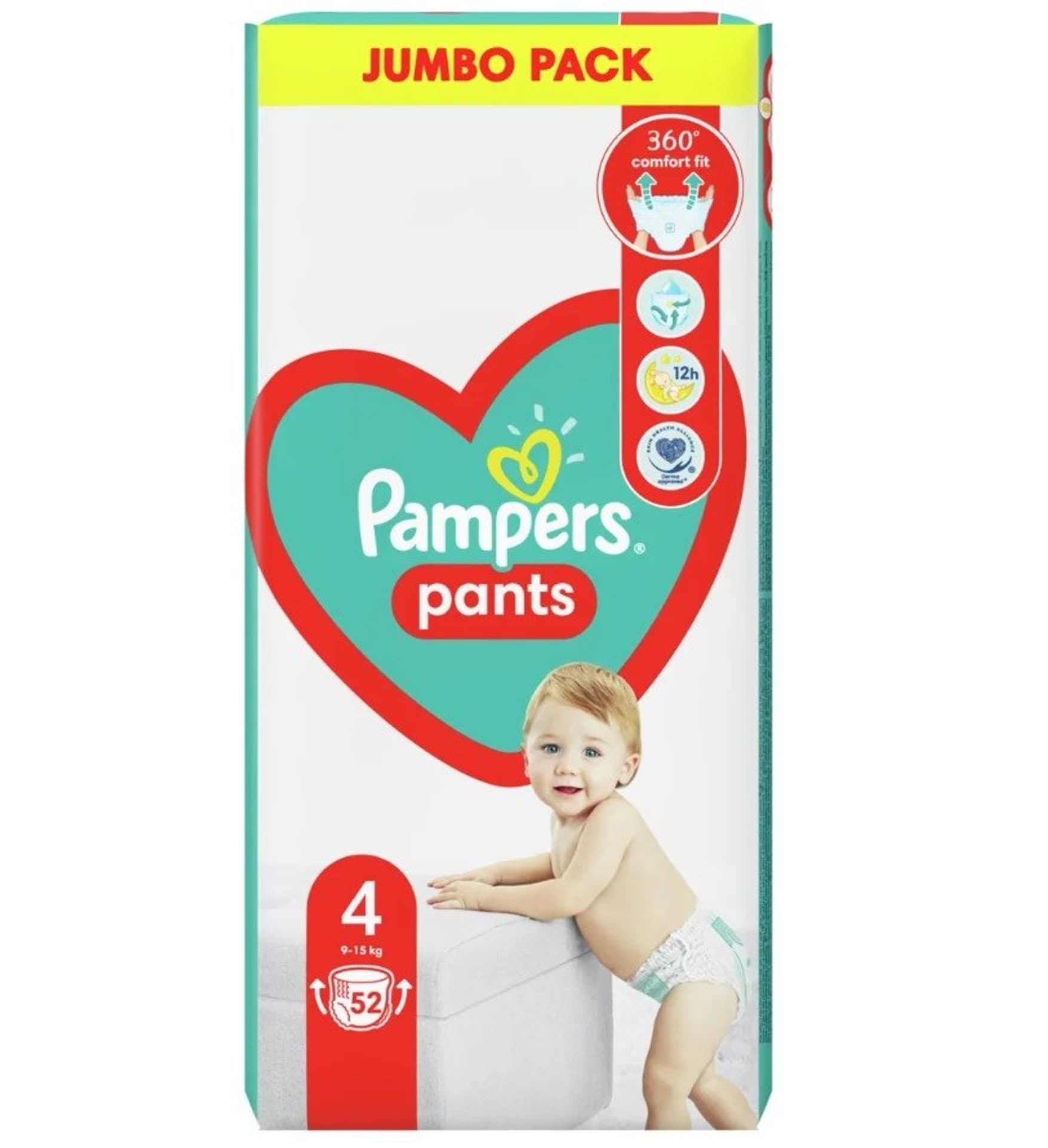 

Pampers Pieluchomajtki 9-15kg, rozmiar 4-MAXI, 52szt