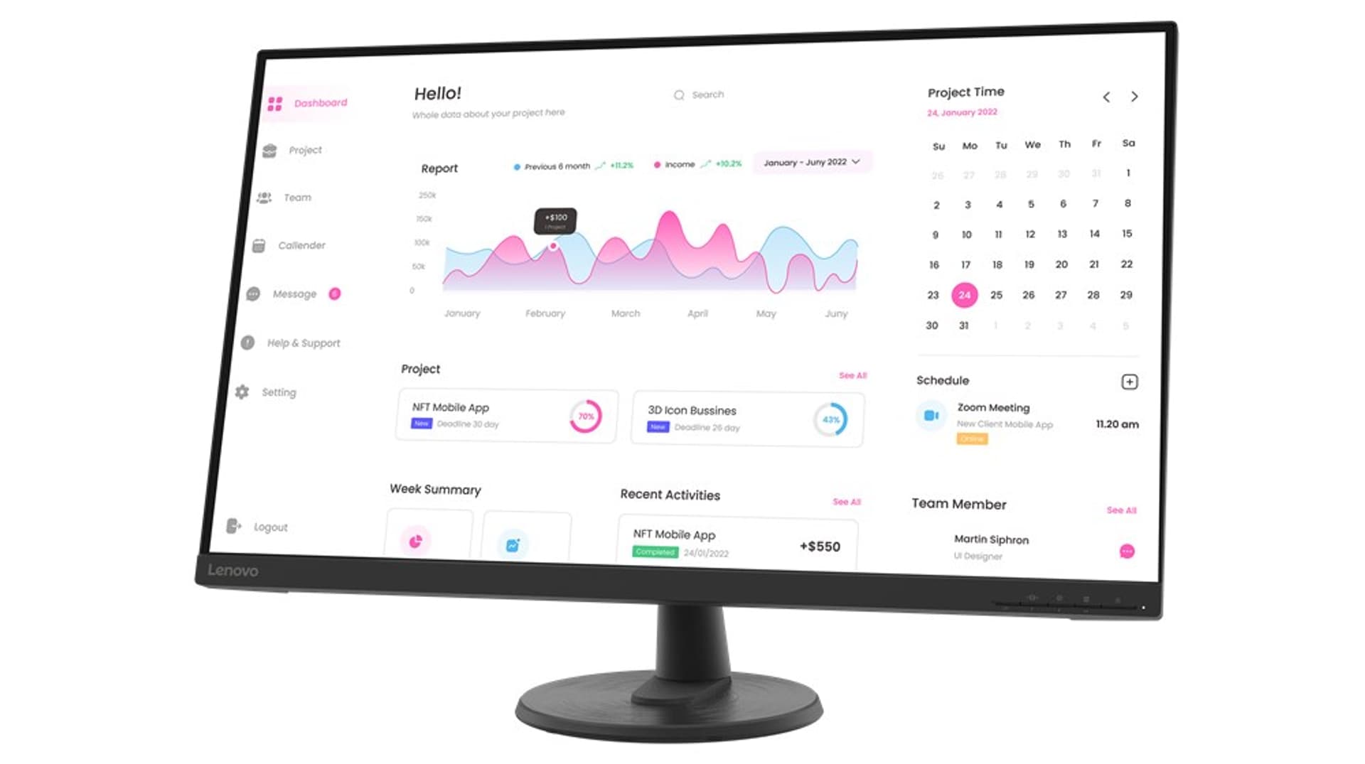 

Monitor Lenovo D32-40 31,5" 16:9 1920x1080 3000:1 Raven Black