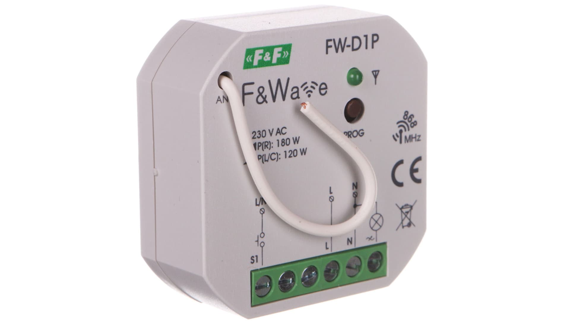 

Radiowy ściemniacz uniwersalny 230V - montaż p/t 85-265V AC/DC FiWave FW-D1P