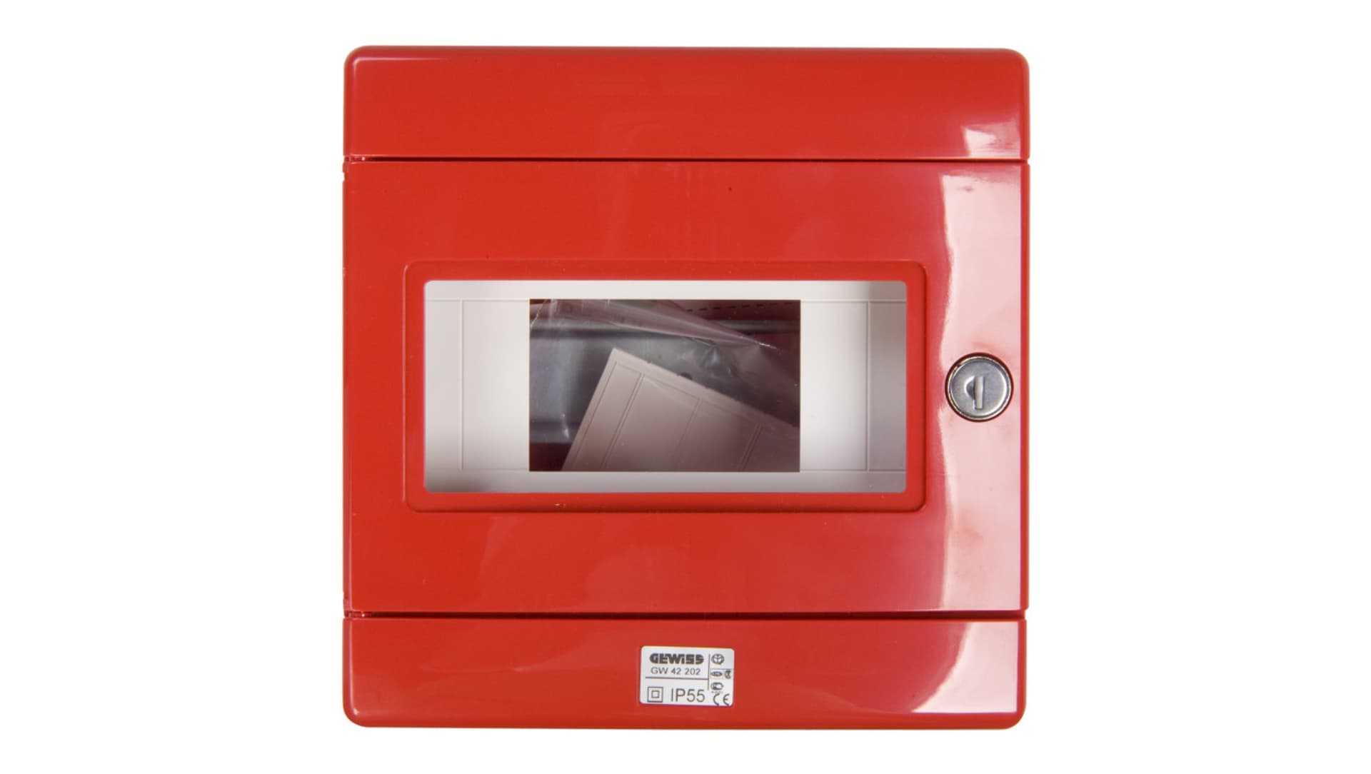 

Szafka do wyłącznika p.poż. 1x8 moduły natynkowa czerwona 42 RV GW42202