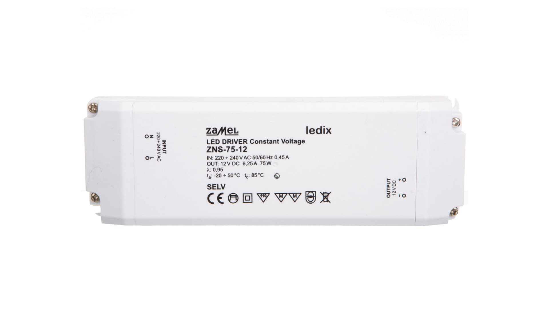 

Zasilacz LED slim 12V DC 75W ZNS-75-12 LDX10000141