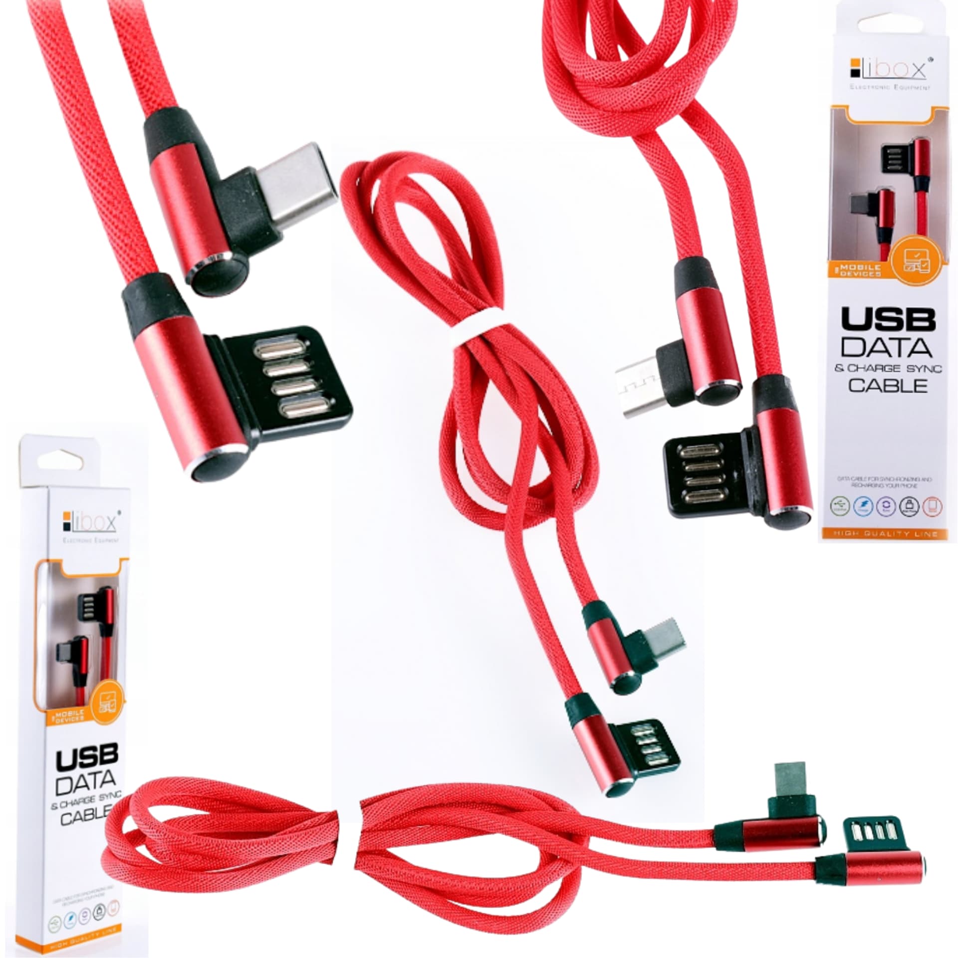 

KABEL USB - USB typu C KĄTOWY 1M LB0150 2.1A PVC