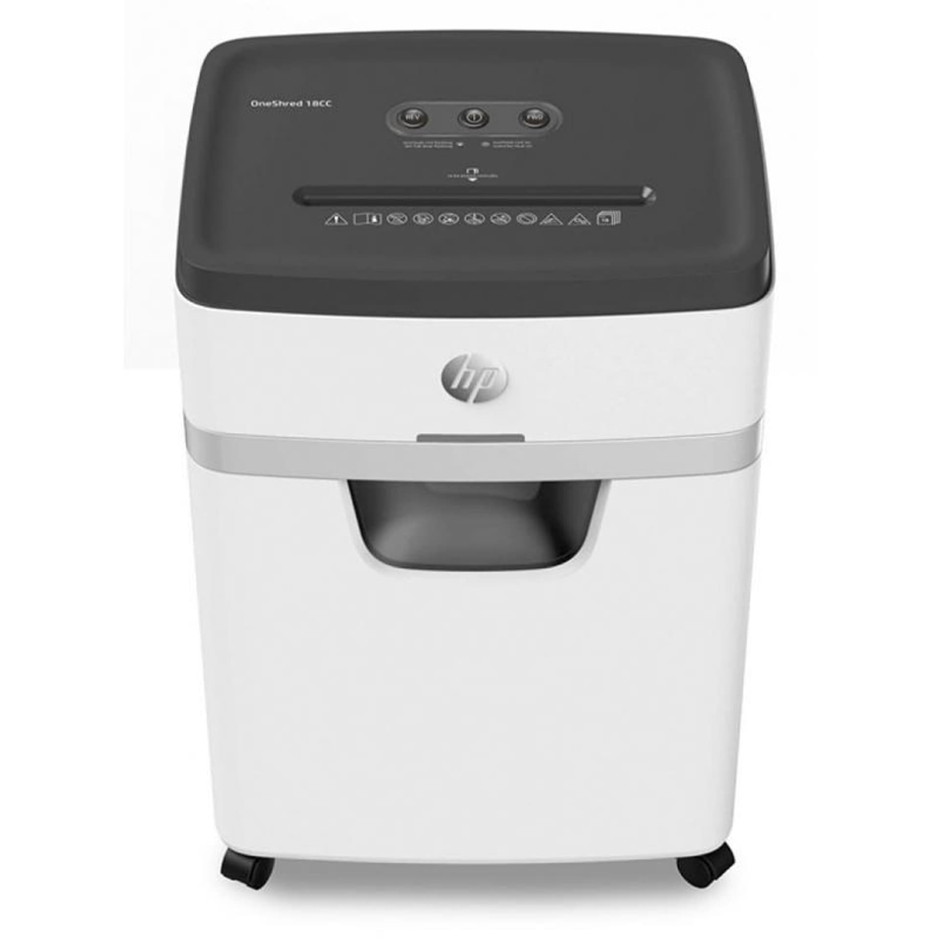 

HP Niszczarka ONESHRED 18CC, ścinki, P-4, 18 kart., 25l, jasnoszara