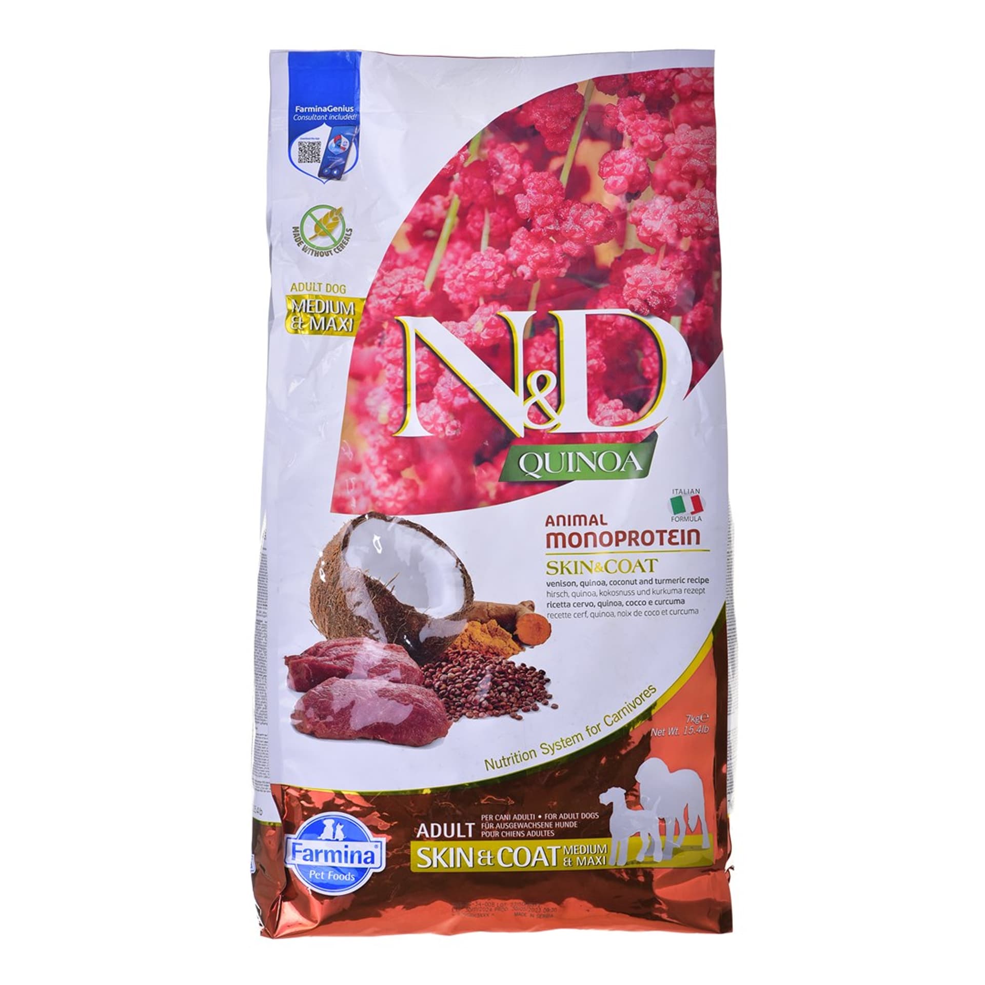 

FARMINA N&D QUINOA DOG SKIN&COAT VENISON&COCONUT ADULT MEDIUM&MAXI 7kg