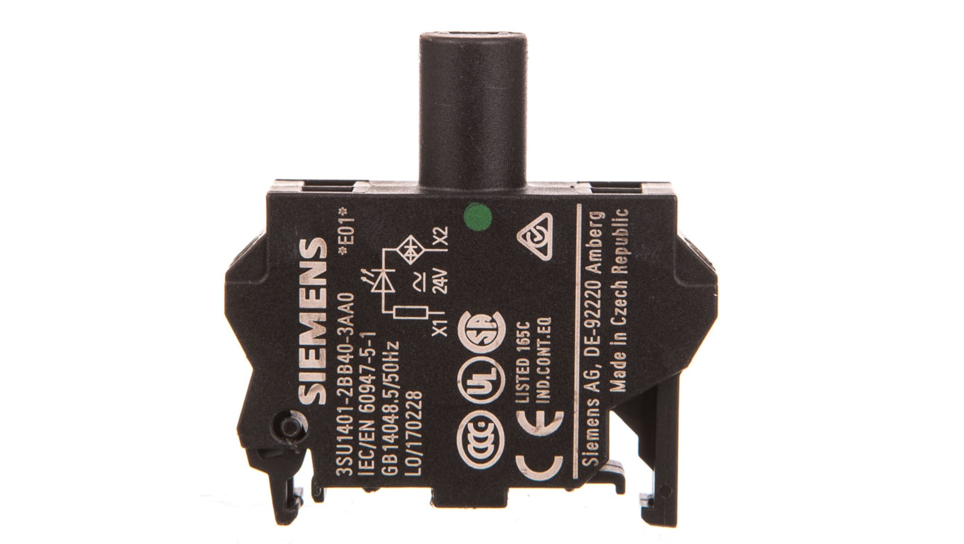 

Oprawka blok LED zielony 24V AC-DC montaż w obudowie przył sprężynowe SIRIUS ACT 3SU1401-2BB40-3AA0